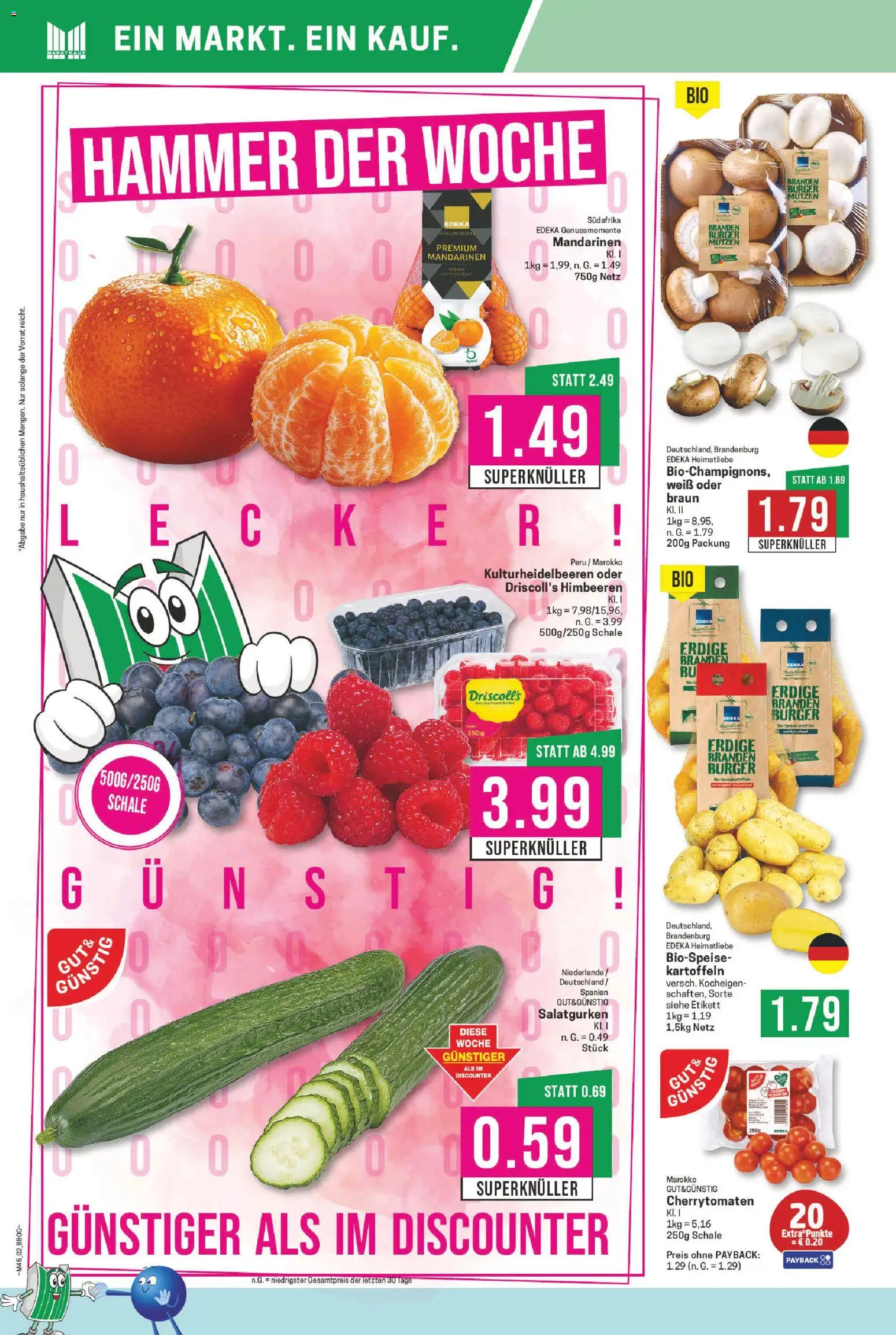 Marktkauf Prospekt 	 – gültig ab 03.11.2025 | Seite: 2 | Produkte: Himbeeren, Burger, Mandarinen, Kartoffeln