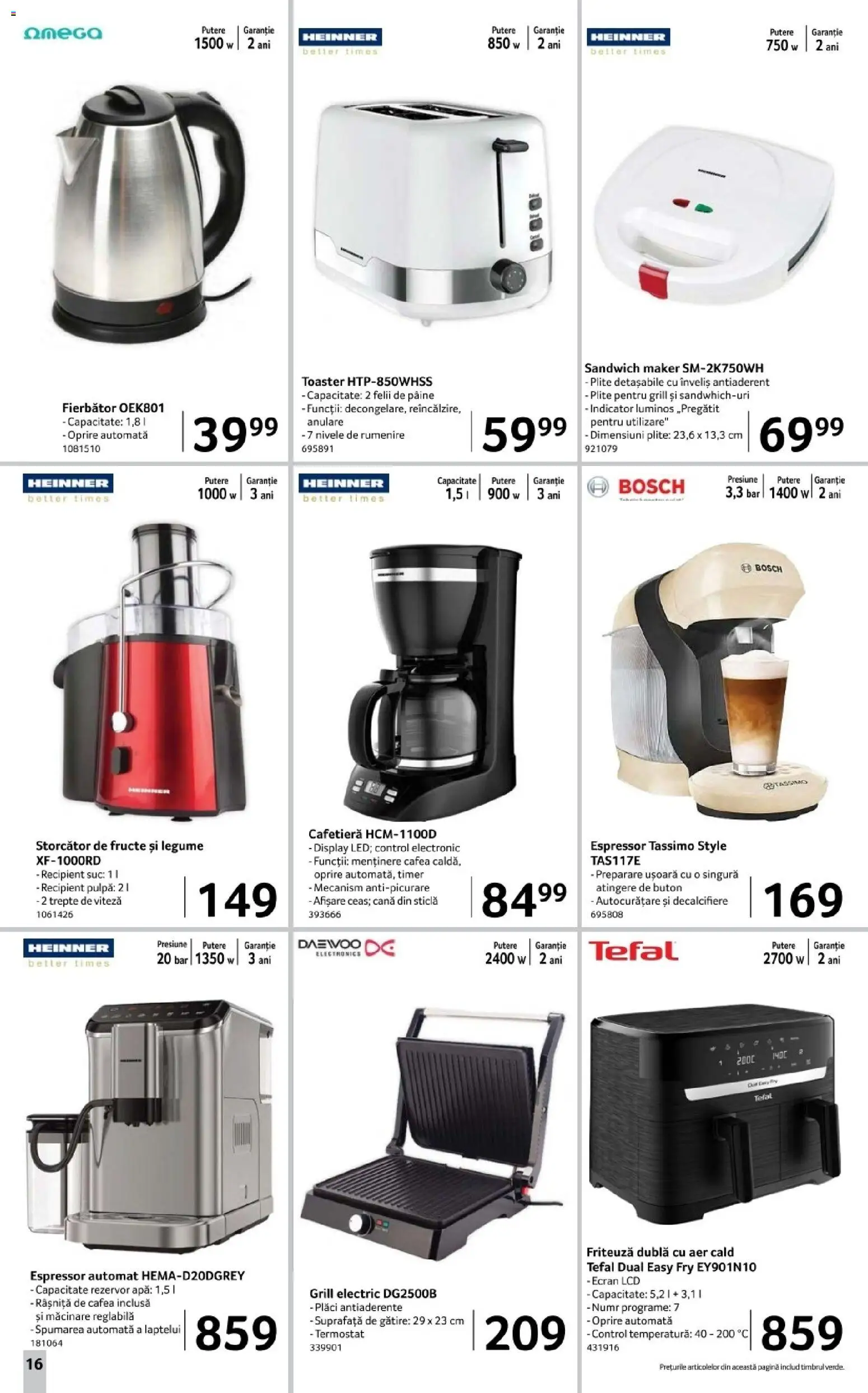 Noul catalog Selgros – valabil de la 02.01.2026 | Pagină: 16 | Produse: Storcător, Friteuză, Cafea, Legume