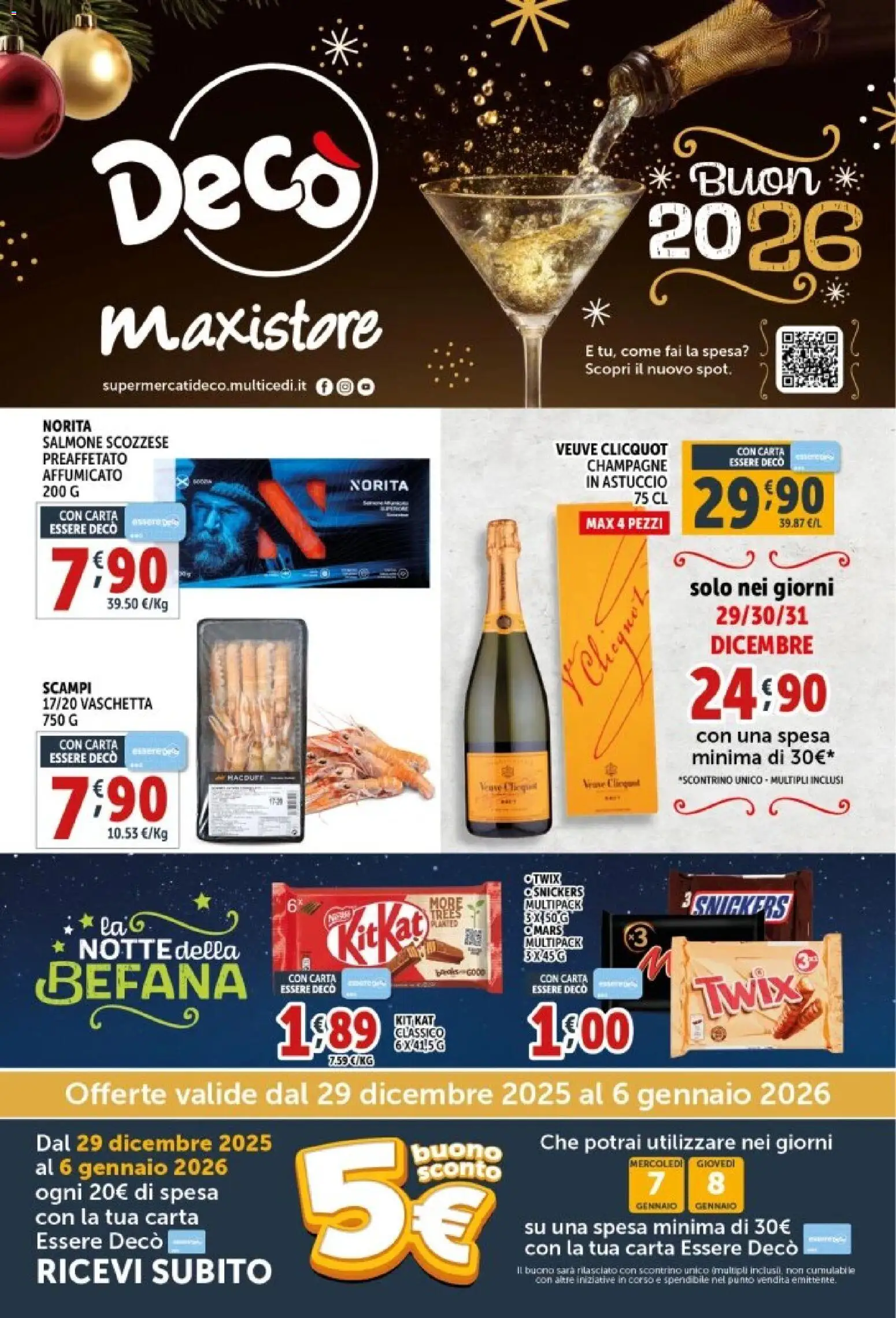 Volantino Decò del 29.12.2025 | Pagina: 1 | Prodotti: Salmone, Champagne, Astuccio