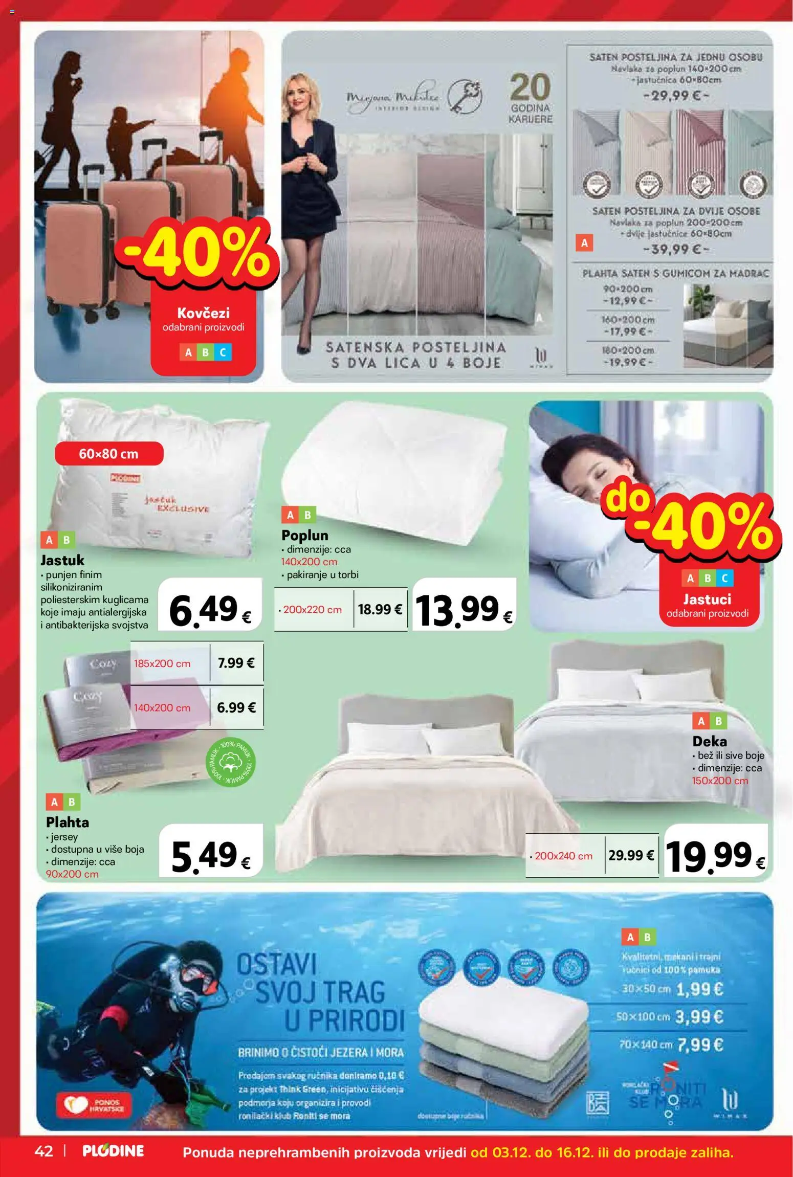 Plodine katalog | vrijedi od 03.12.2025 | Stranica: 42 | Proizvodi: Jastučnica, Plahta, Posteljina, Deka