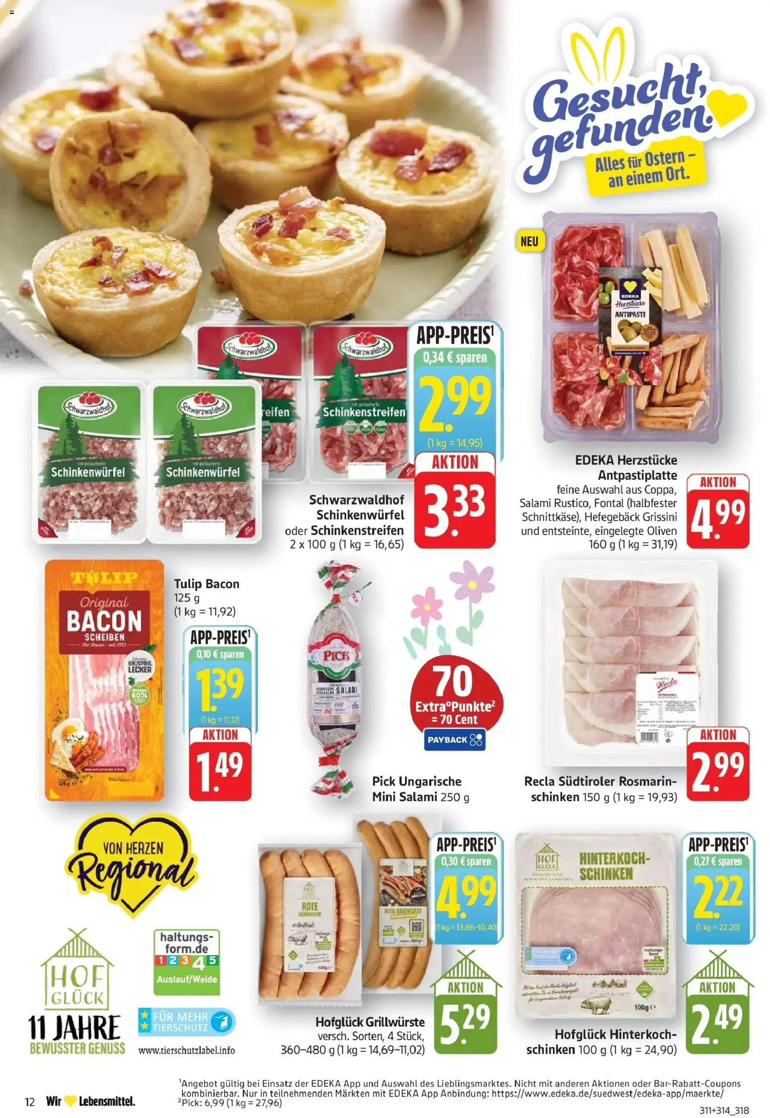 Edeka prospekt Geislingen	 – gültig ab 30.03.2026 | Seite: 12 | Produkte: Bratwurst, Salami, Schinken