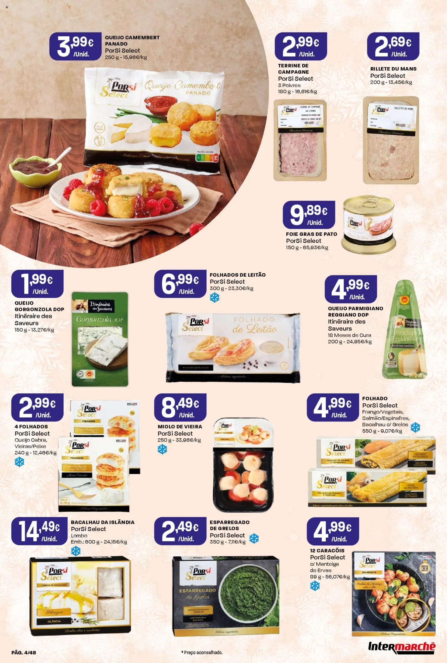 Intermarché folheto │ válido de 18.12.2025 | Página: 4 | Produtos: Frango, Queijo, Lombo, Proteina