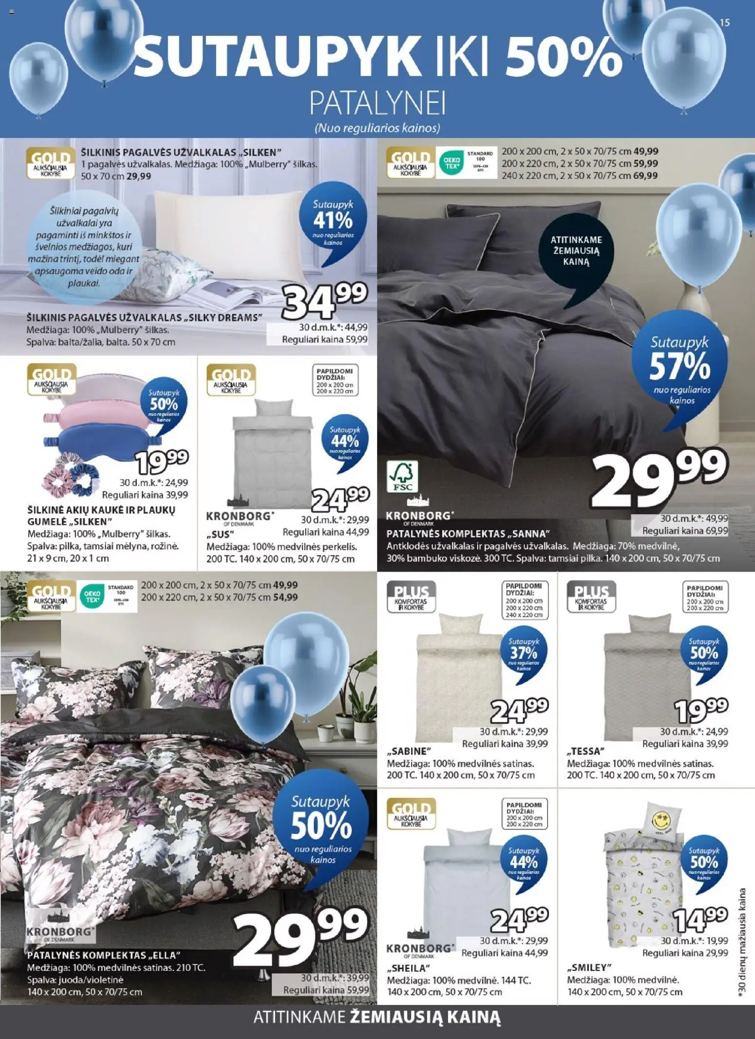 JYSK akcijos nuo 14.04.2026 | Puslapis: 15 | Prekių: Kaukė, Patalynės komplektas, Užvalkalas