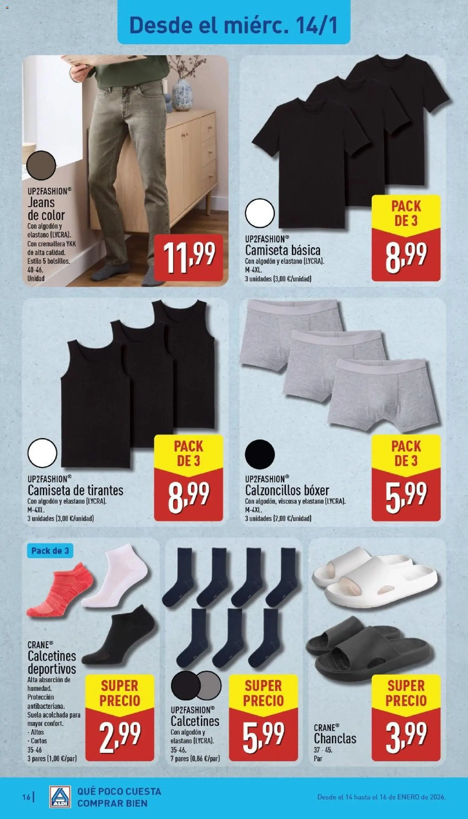 Aldi folleto Península │ válido desde el 12.01.2026 | Página: 16 | Productos: Camiseta básica