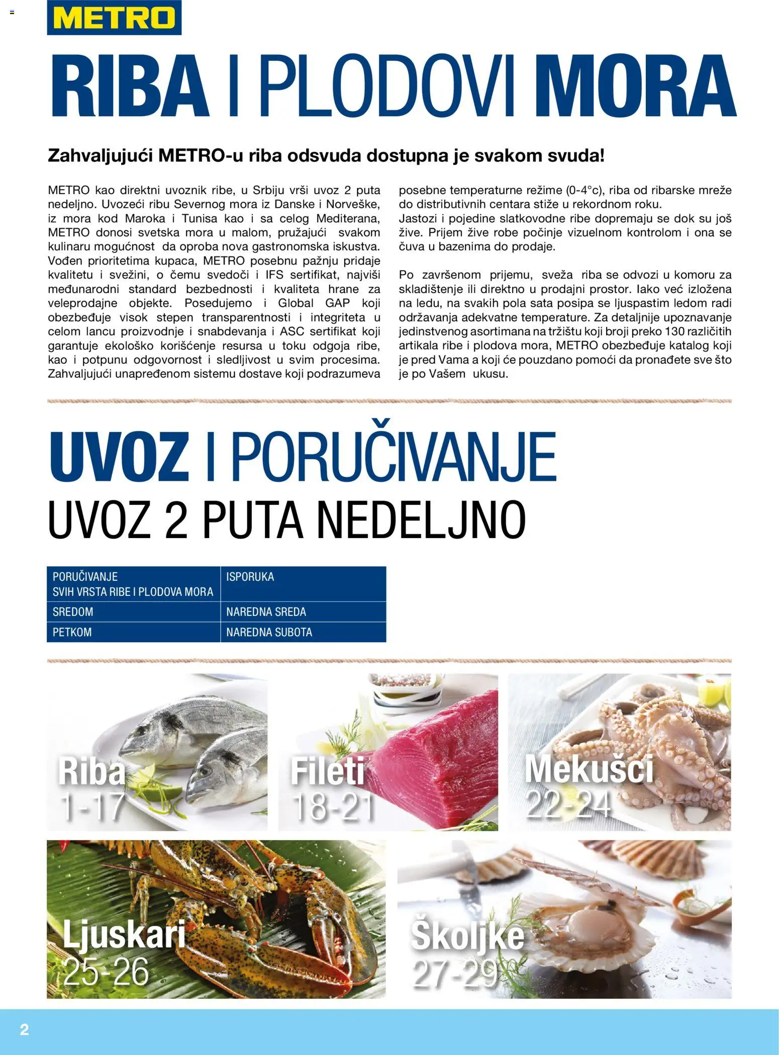 Metro katalog - važi od 10.12.2025 | Strana: 2 | Proizvode: Sto, Sveza riba, Plodovi mora, Riba
