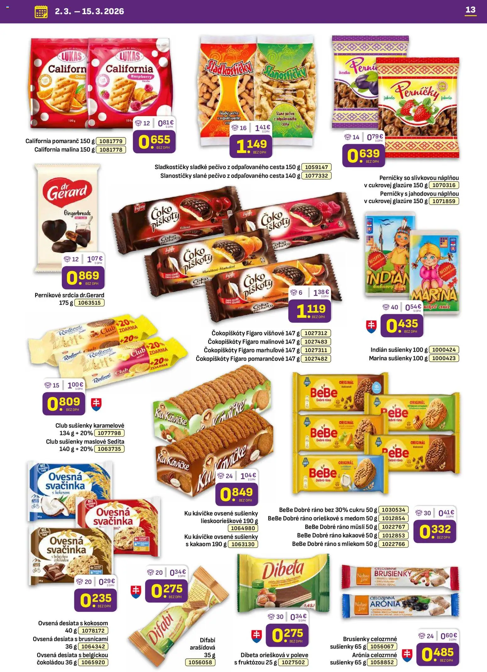 Nové Libex akcie – leták je platný od 02.03.2026 | Strana: 13 | Produkty: BeBe Dobré ráno