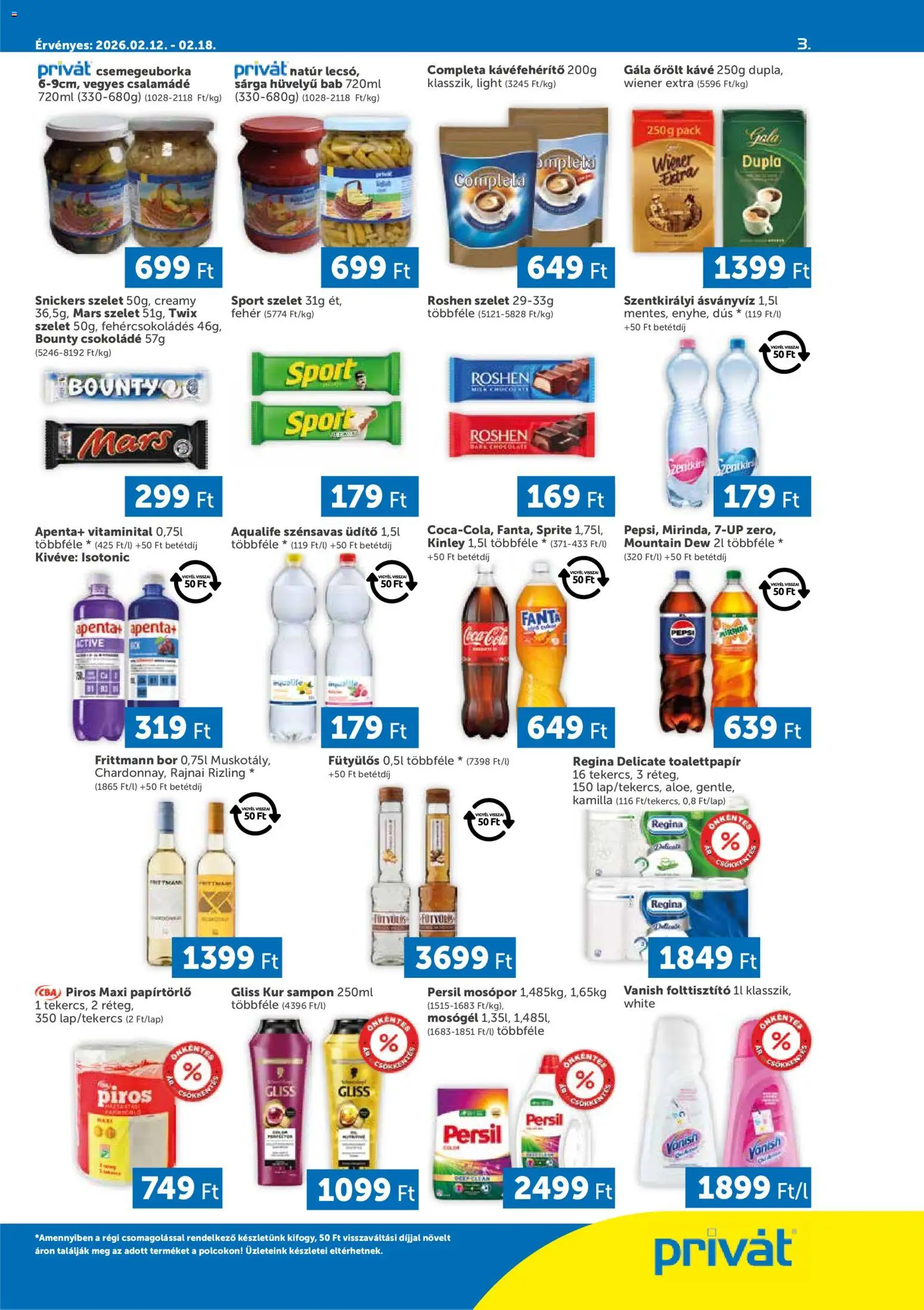 PRIVÁT akciós ujság - amely érvényes a következő dátumtól: 12.02.2026 | Oldal: 3