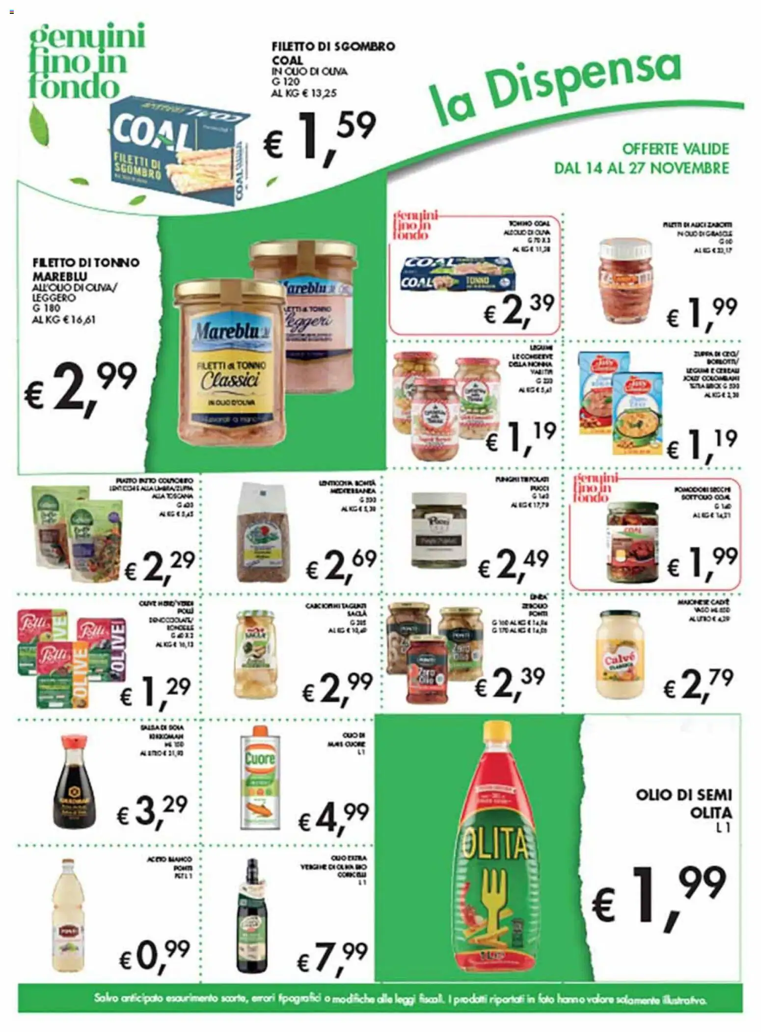 Volantino Coal del 14.11.2025 | Pagina: 13 | Prodotti: Olive, Tonno, Sgombro, Pomodori secchi