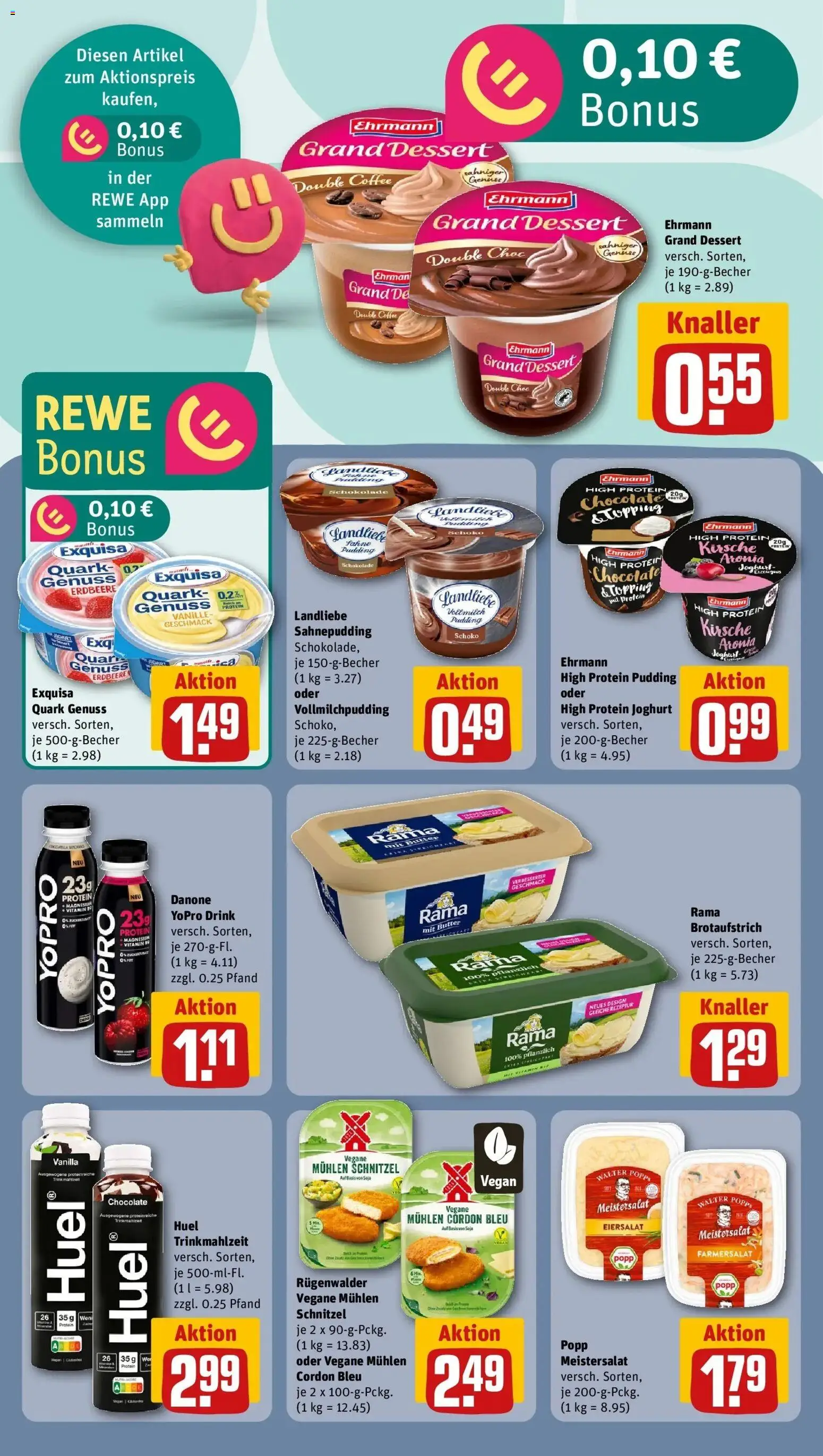 Rewe Prospekt Römhild	 – gültig ab 09.03.2026 | Seite: 13 | Produkte: Rama, High protein pudding, Schnitzel, Exquisa