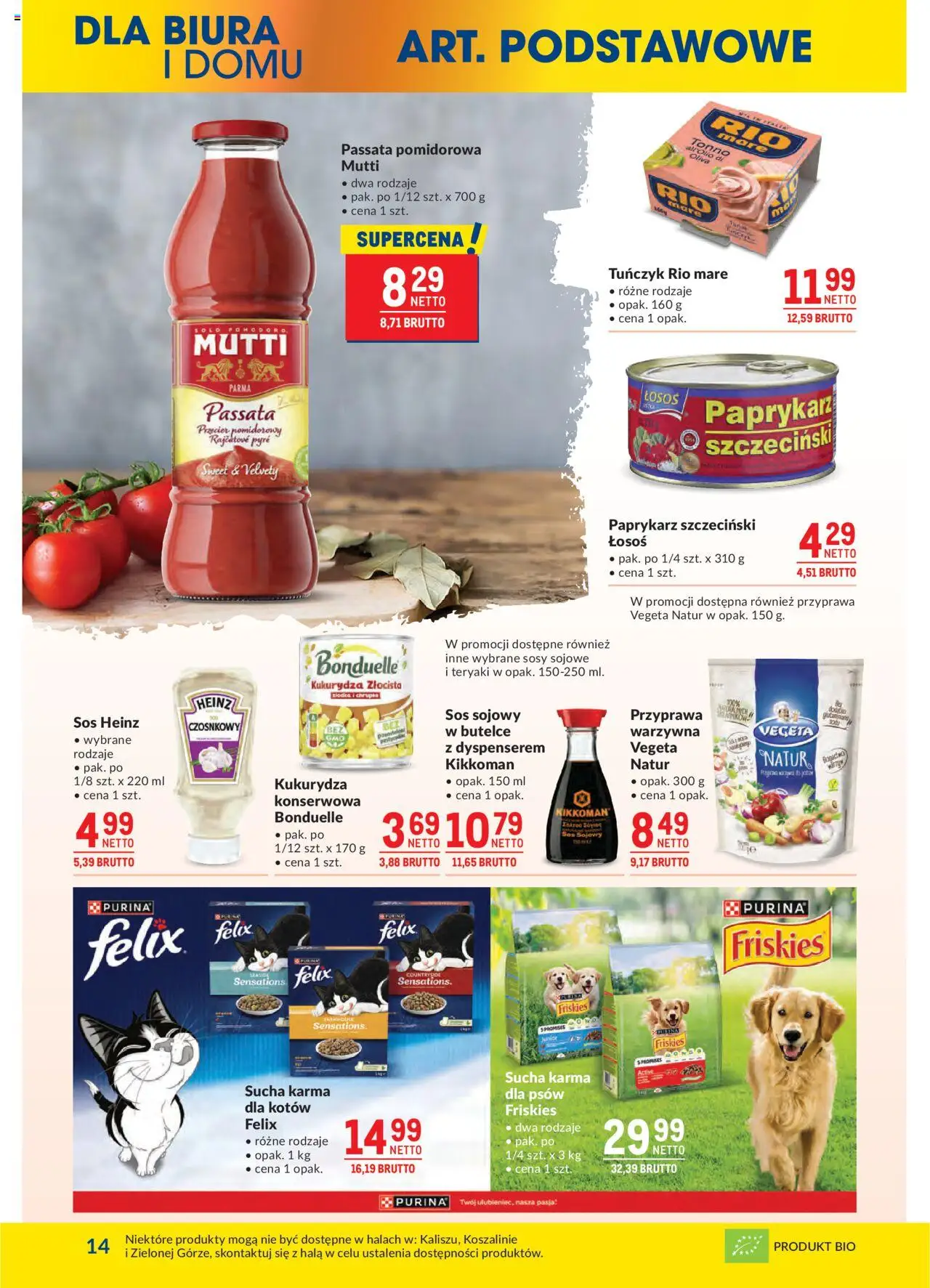 Makro Gazetka od 14.10.2025 | Strona: 14 | Produkty: Paprykarz szczeciński, Passata pomidorowa, Sos sojowy, Sos