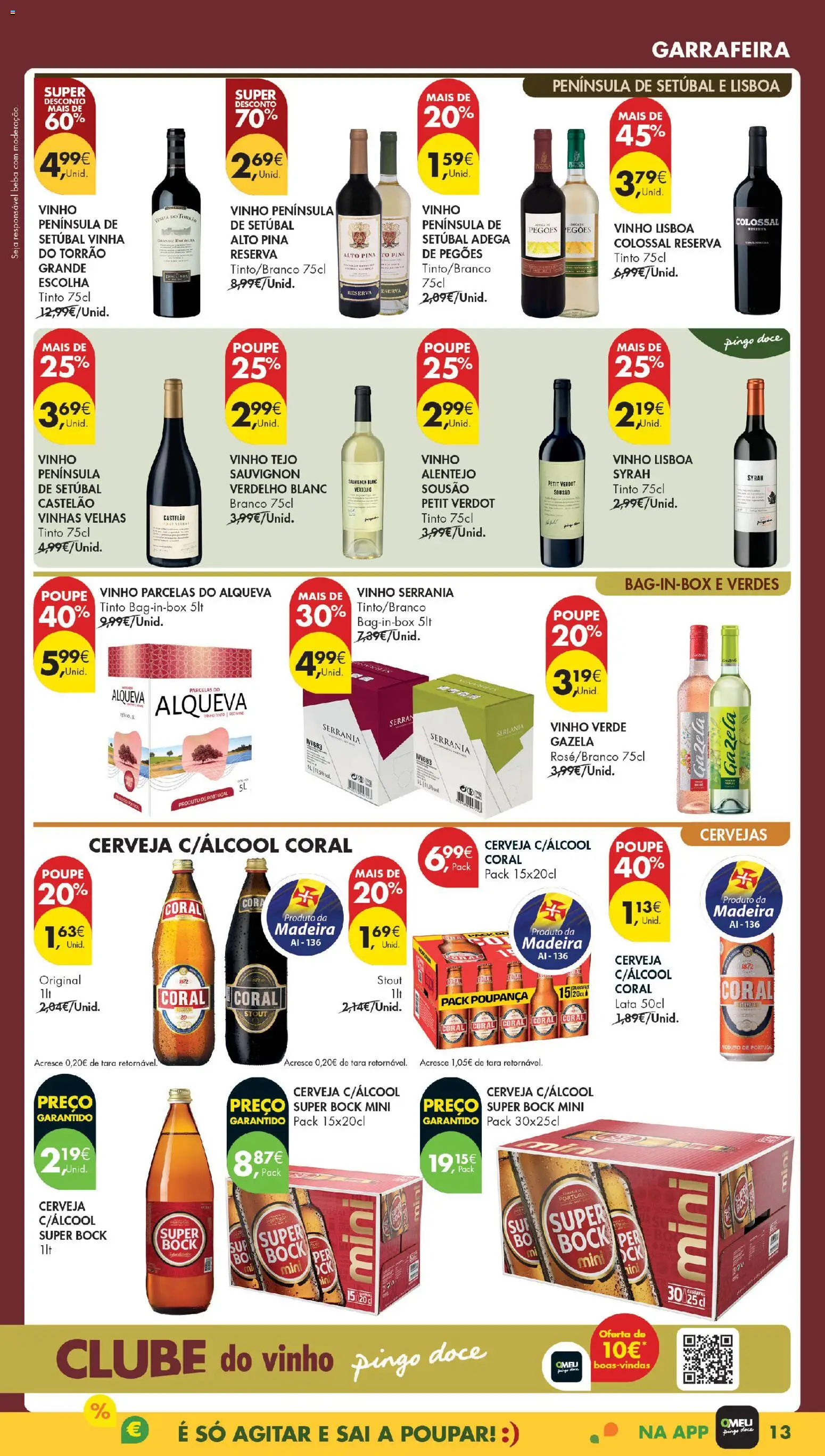Pingo Doce Poupe Esta Semana Madeira │ válido de 11.11.2025 | Página: 13 | Produtos: Super bock, Vinho, Cerveja, Vinho tinto