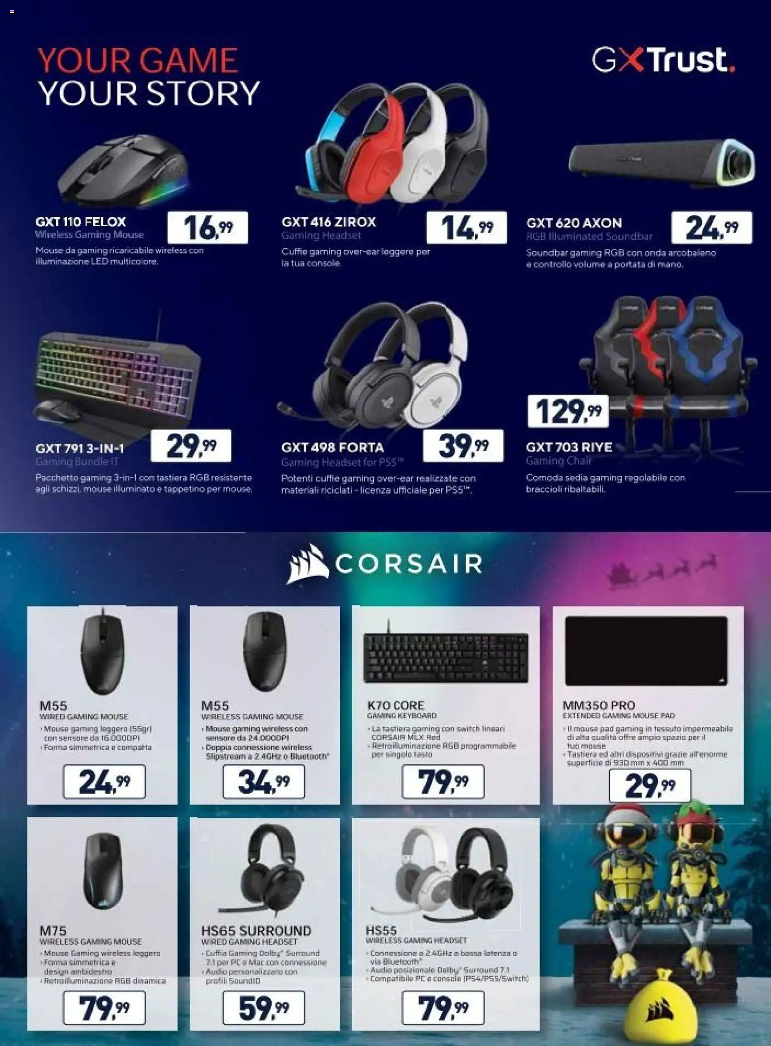 Volantino Unieuro del 15.12.2025 | Pagina: 48 | Prodotti: Soundbar, Mouse, Tastiera, Sedia