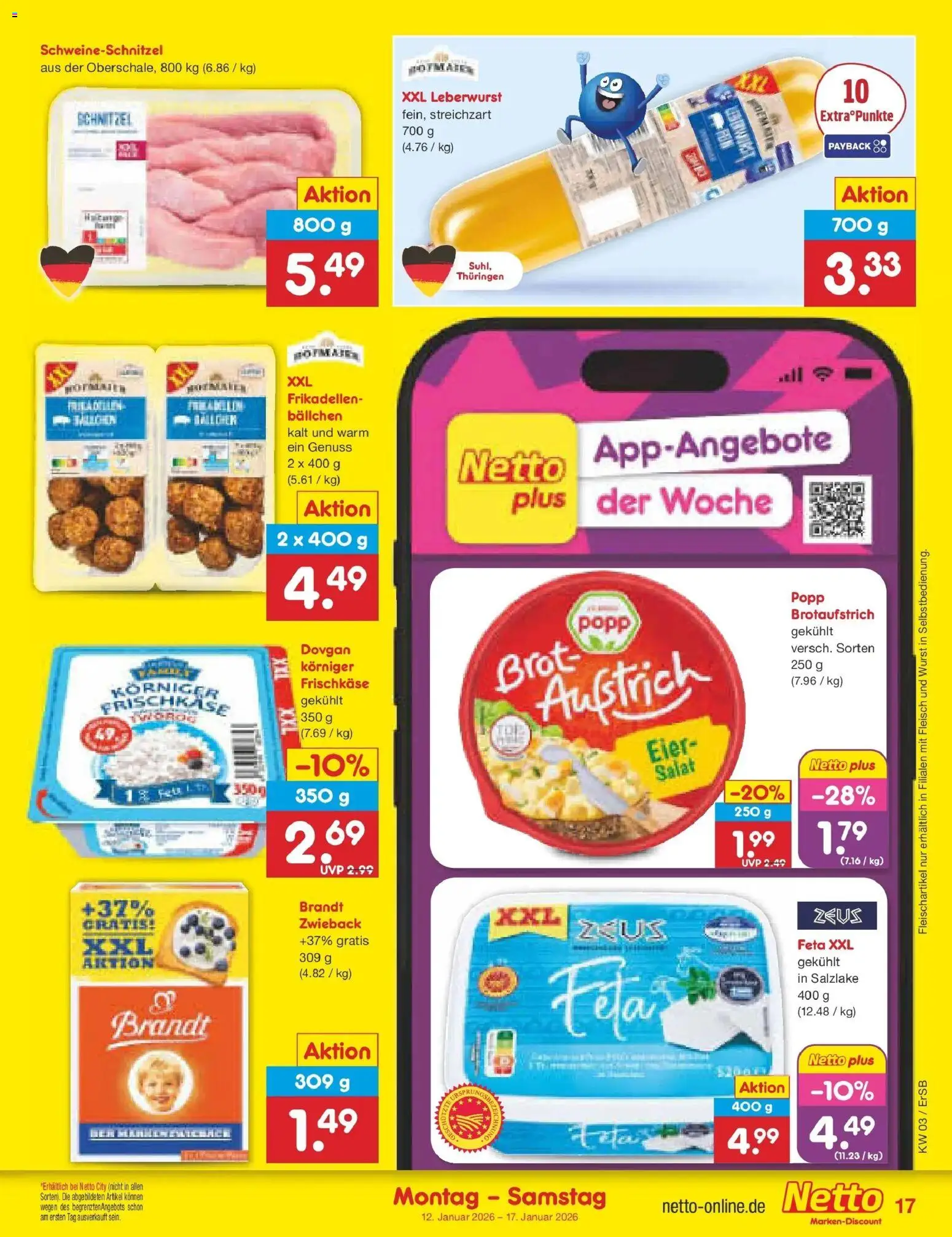Netto Marken-Discount prospekt Nordhausen	 – gültig ab 12.01.2026 | Seite: 21 | Produkte: Eier, Schnitzel, Wurst, Frischkase