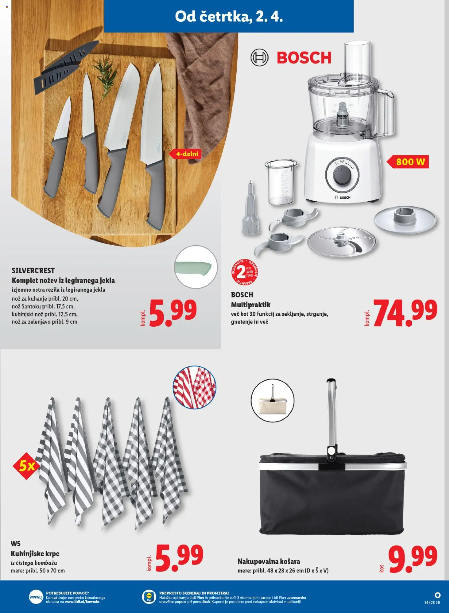 Novi Lidl katalog ponudbe – veljaven od 02.04.2026 | Stran: 33 | Izdelki: Nož, Košara