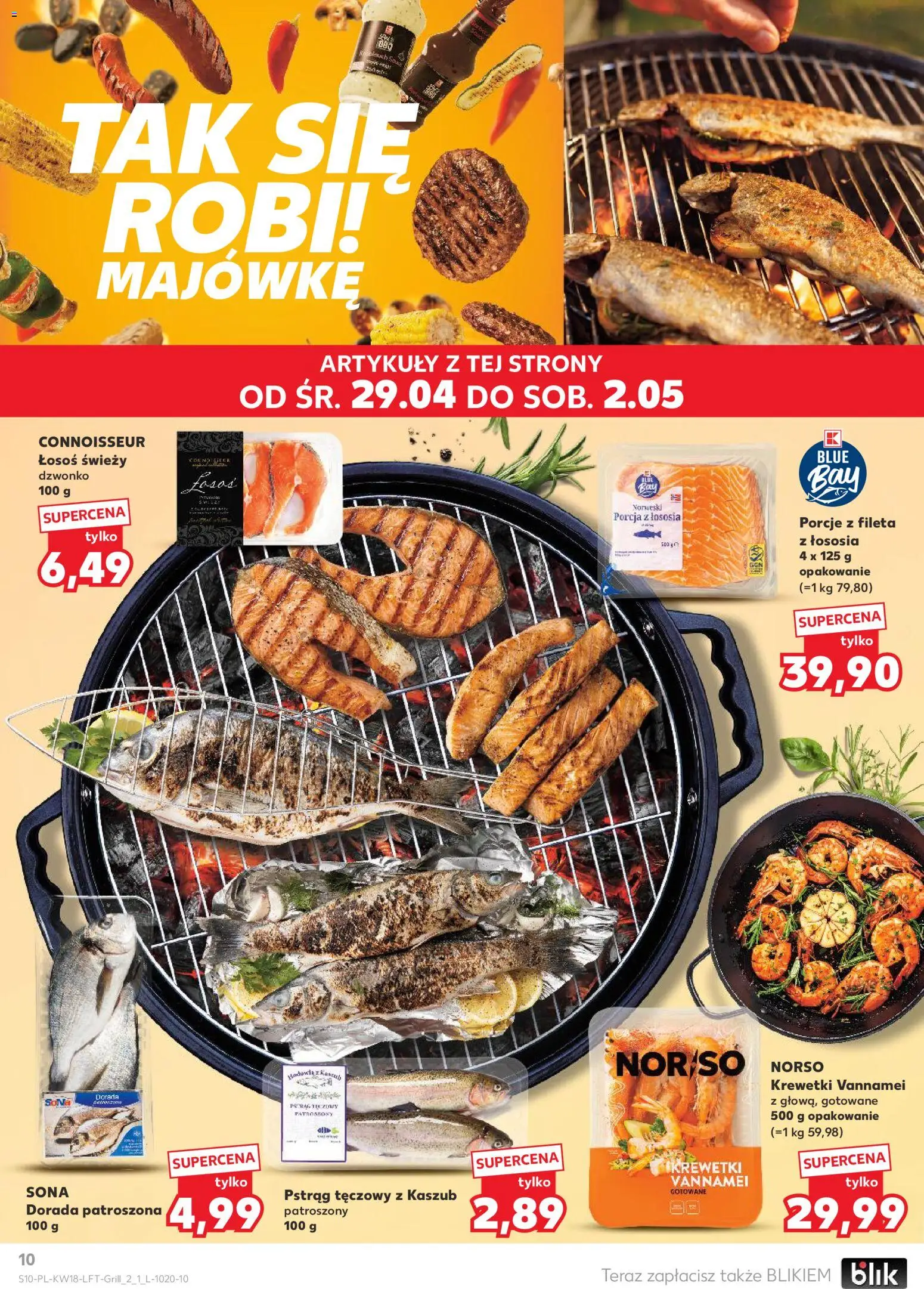 Kaufland gazetka od 29.04.2026 | Strona: 10 | Produkty: Pstrąg tęczowy, Pstrąg, Łosoś, Dorada