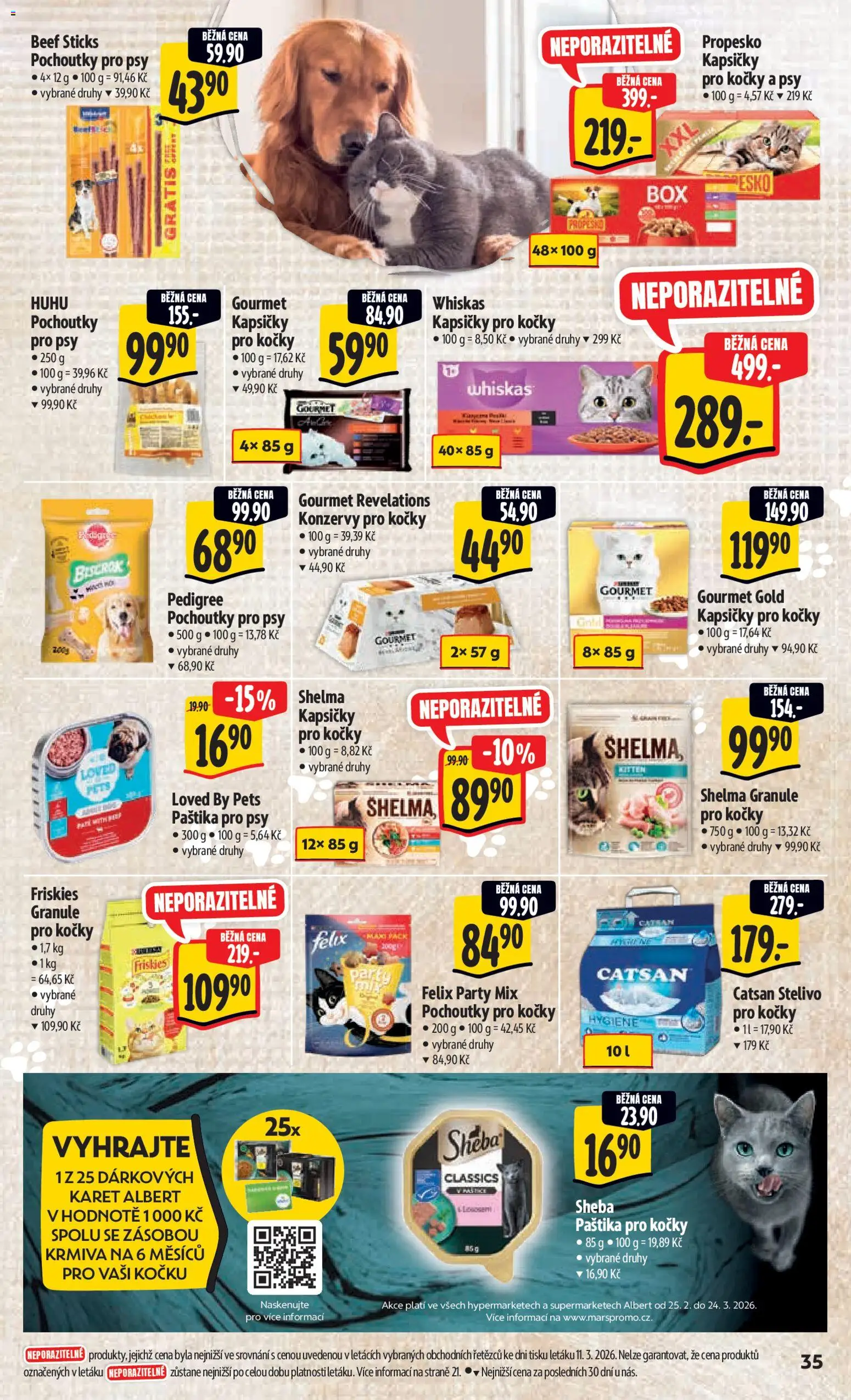 Albert leták - Hypermarket - Brno od 18.03.2026 | Strana: 56 | Produkty: Felix, Catsan, Kapsičky pro kočky, Gourmet Gold