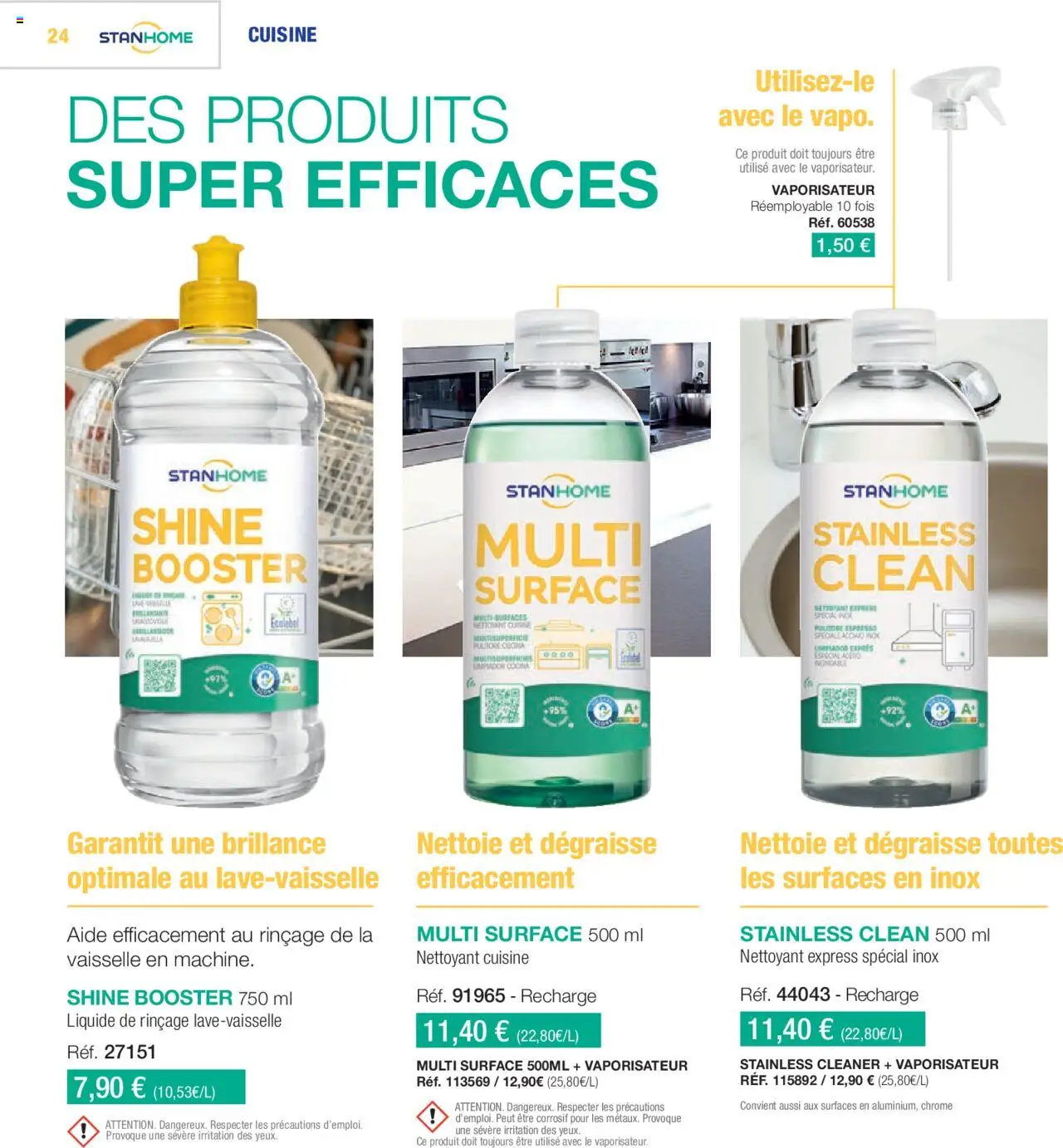  | Page: 24 | Produits: Lave-vaisselle, Liquide de rinçage lave-vaisselle, Vaporisateur