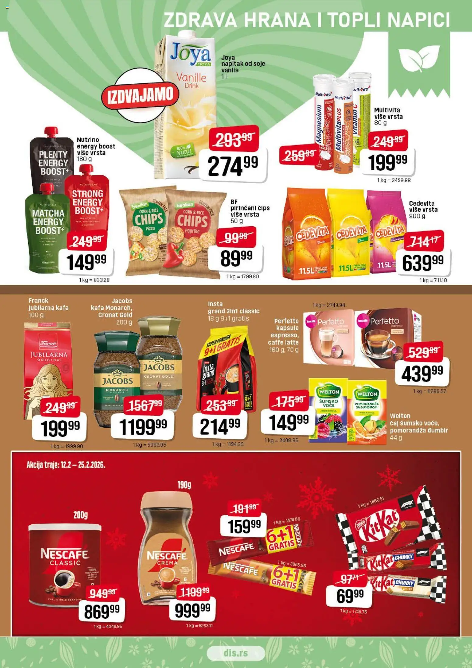 Super DIS katalog - važi od 12.02.2026 | Strana: 9 | Proizvode: Kapsule, Cedevita, Pomorandza, Kafa