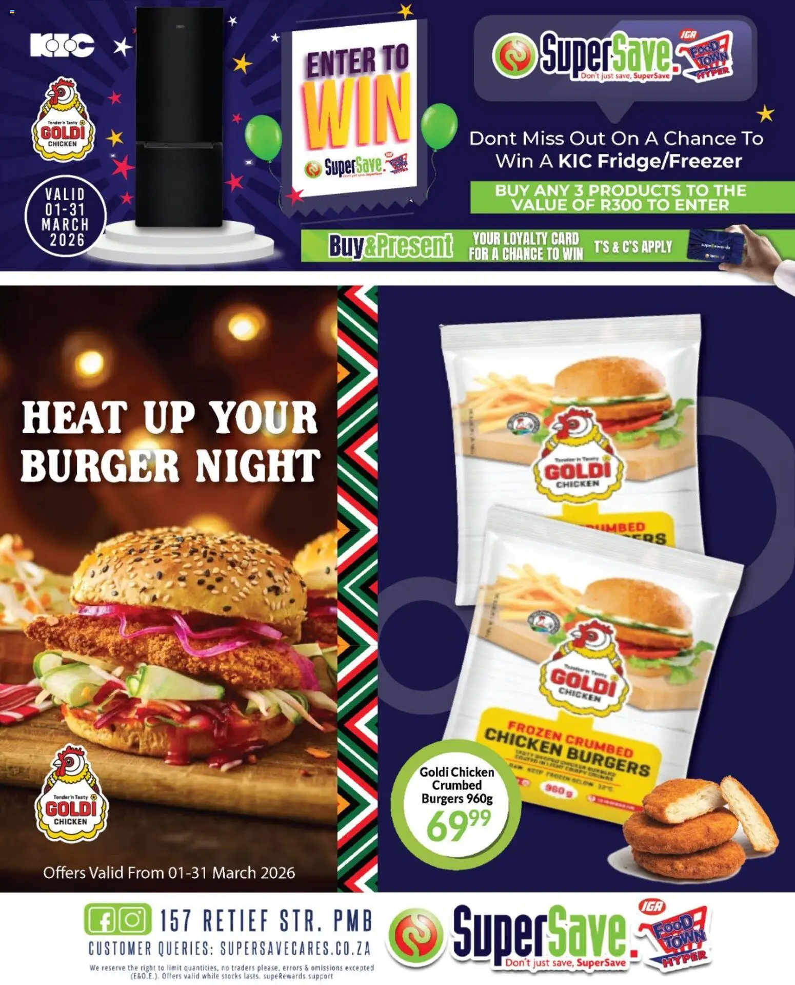 New Super Save catalogue – valid from 01.03.2026 | Page: 2 | Products: Chicken, Burgers