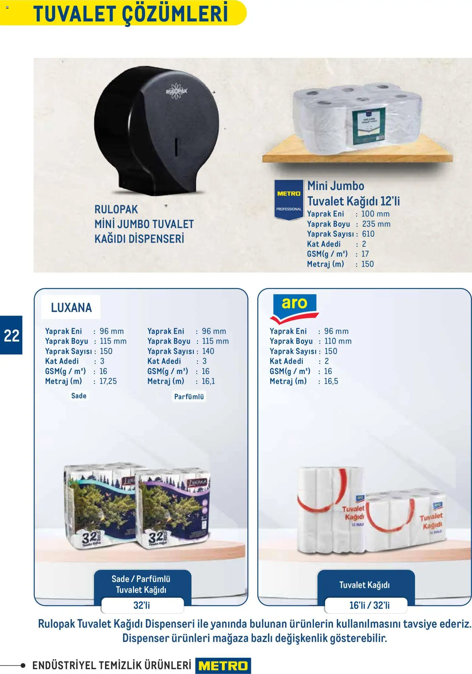 Metro - Endüstriyel Temizlik Ürünleri - 30.12.2025 tarihinden itibaren geçerlidir | Sayfa: 22 | Ürünler: Tuvalet, Tuvalet kağıdı dispenseri, Tuvalet kağıdı