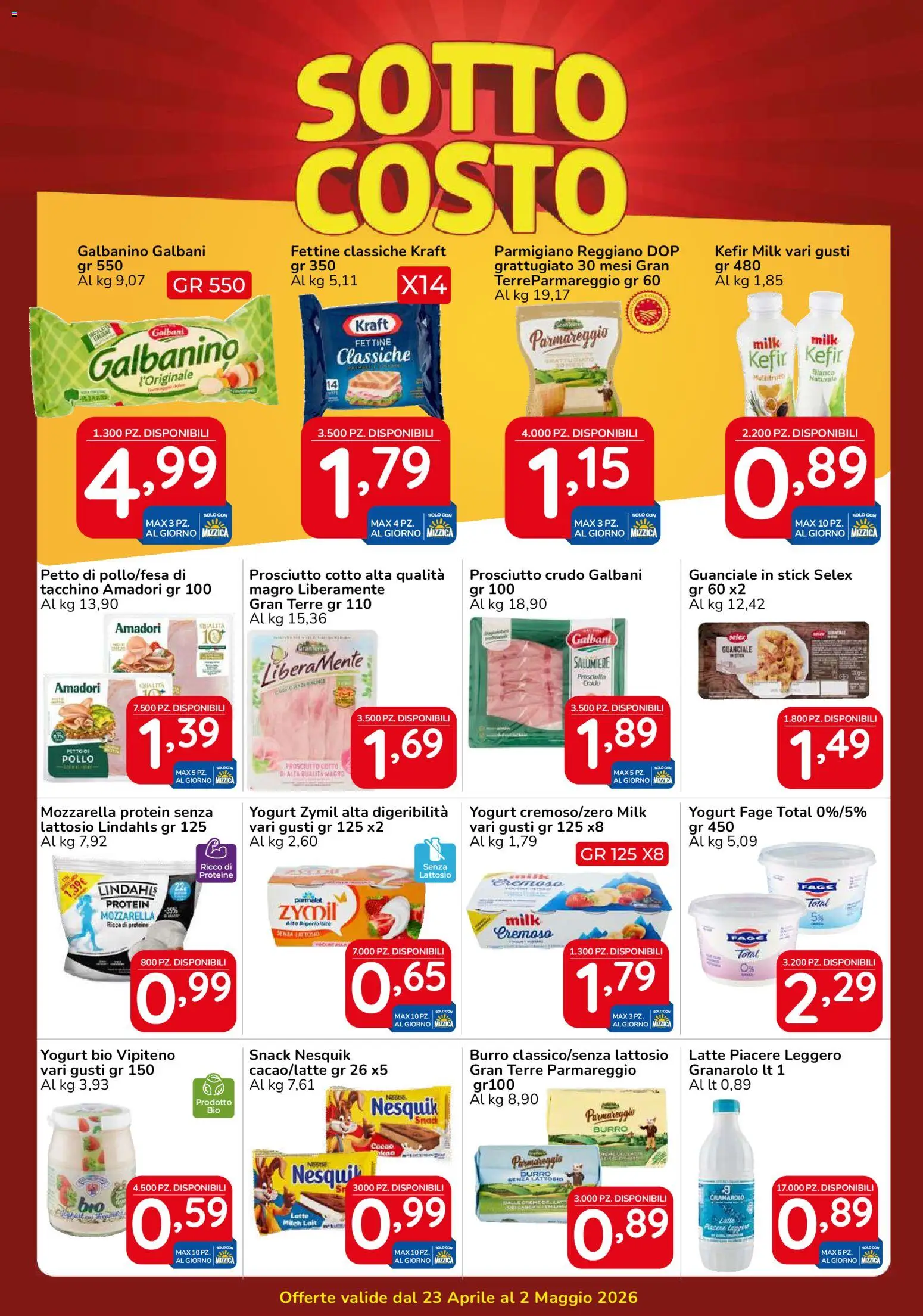 Volantino Famila del 23.04.2026 | Pagina: 2 | Prodotti: Prosciutto Crudo, Prosciutto, Parmigiano reggiano, Parmigiano