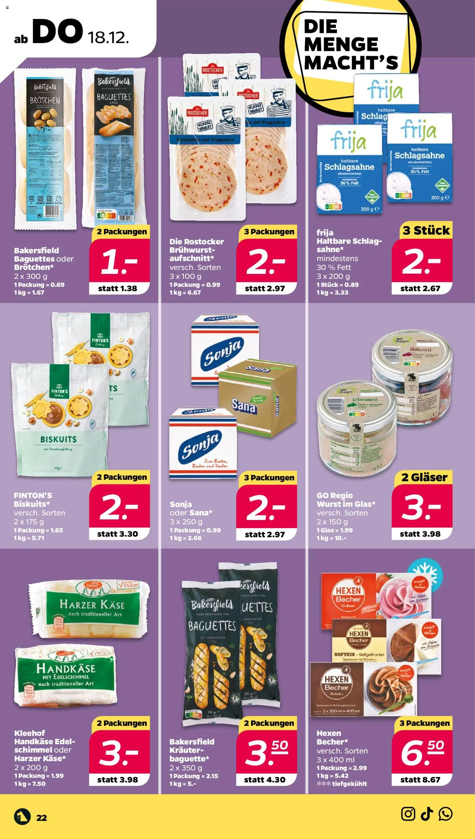 Netto Prospekt 	 – gültig ab 15.12.2025 | Seite: 24 | Produkte: Schlagsahne, Käse, Wurst