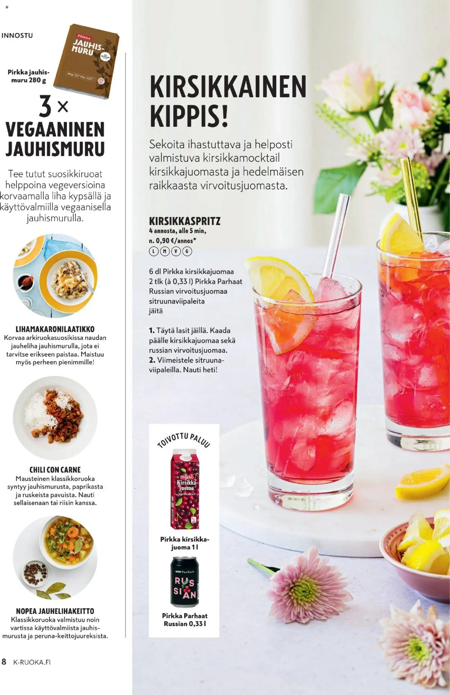 K-Market tarjoukset - K-Ruoka – voimassa 06.05.2026 alkaen | Sivu: 8 | Tuotteet: Jauheliha, Chili, Tee