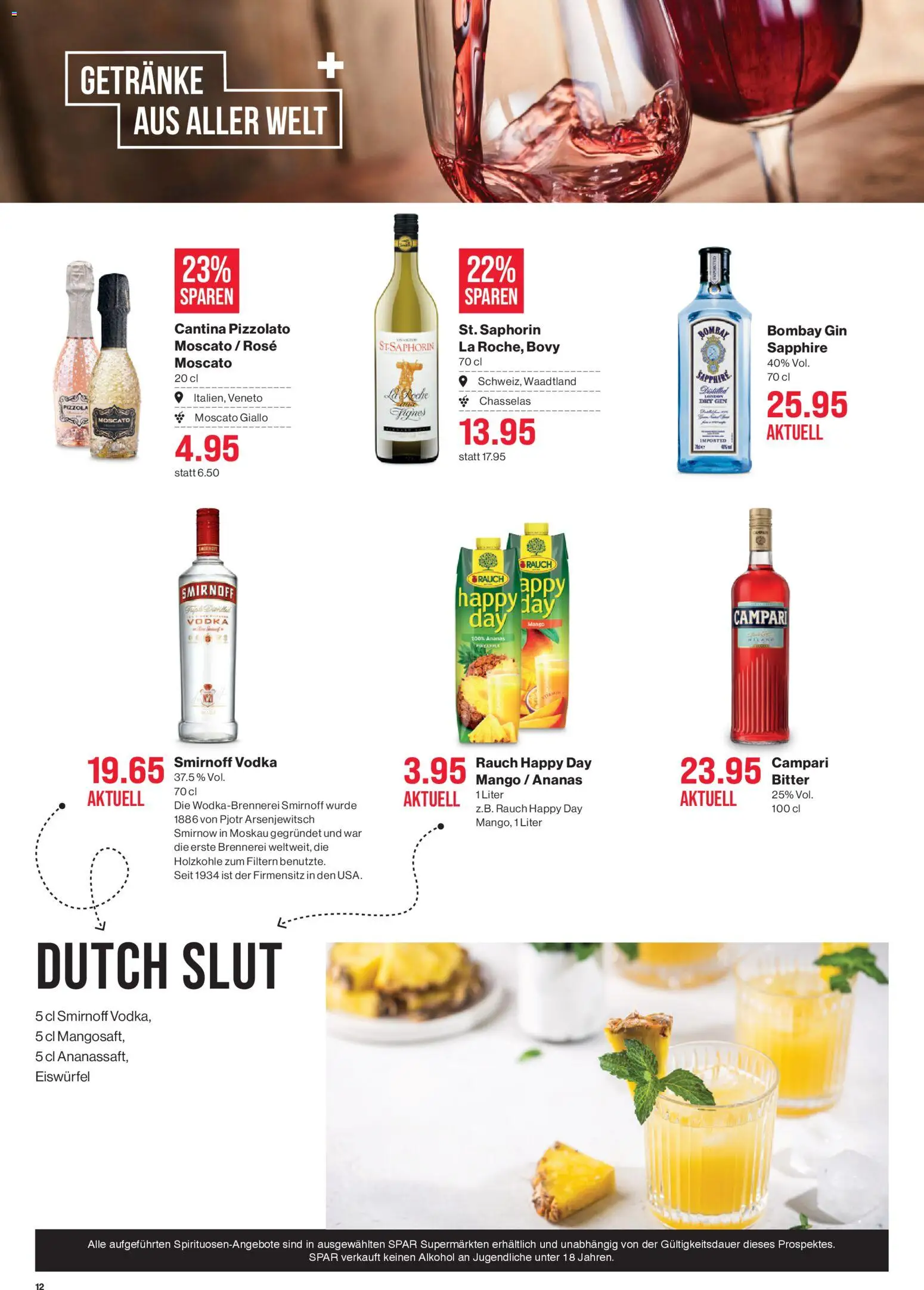 SPAR aktionen – gültig ab 09.04.2026 | Seite: 12 | Produkte: Mangosaft, Ananas, Gin, Mango