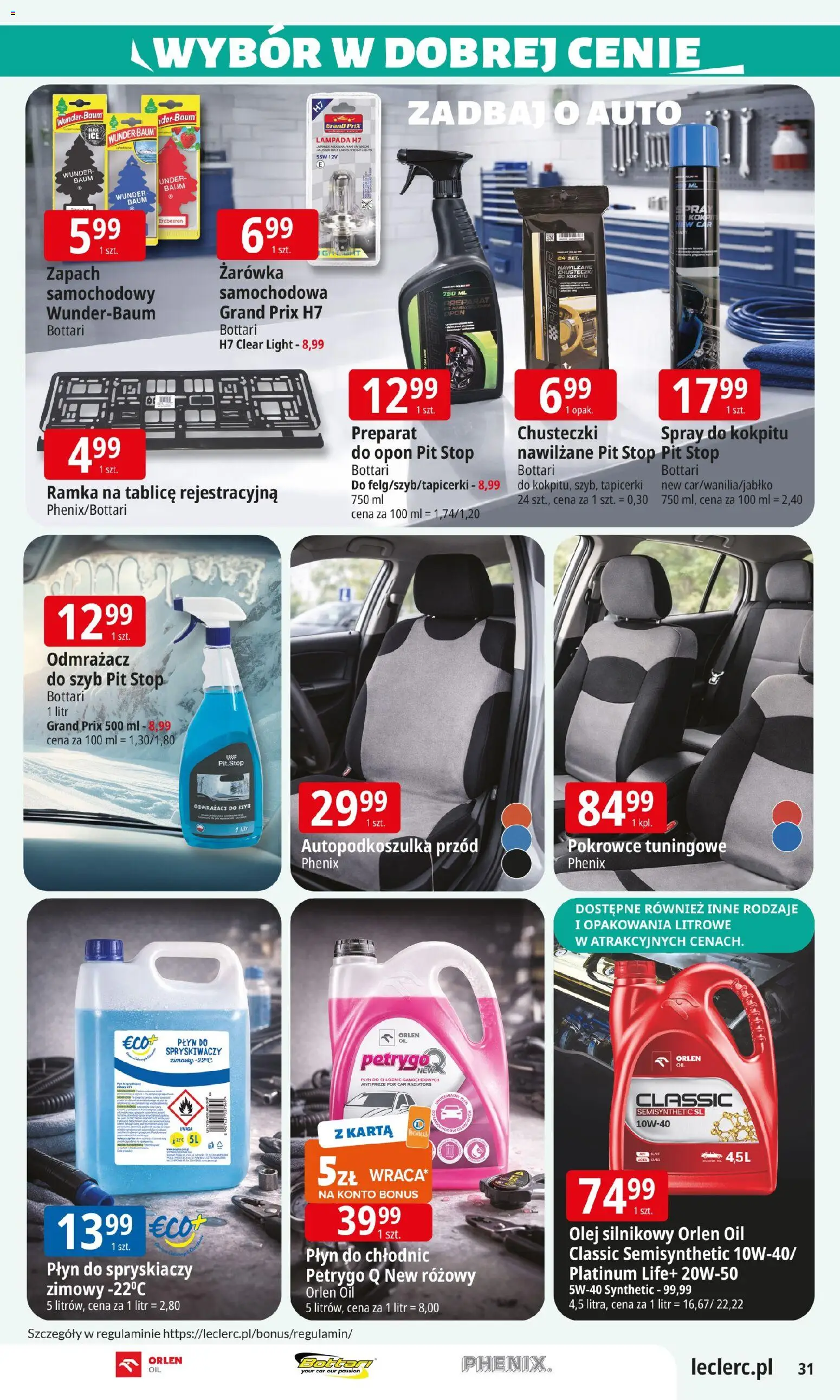E.Leclerc Gazetka - Wrocław od 13.01.2026 | Strona: 31 | Produkty: Karta, Płyn do spryskiwaczy, Olej, Ramka