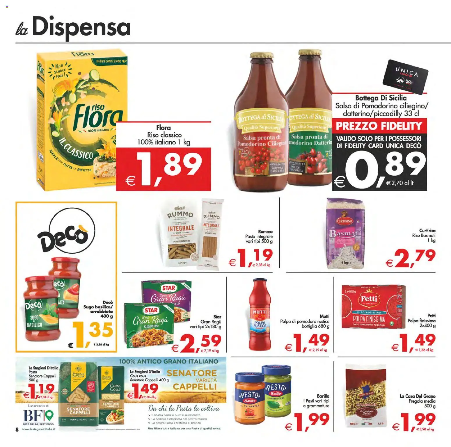 Volantino Decò del 24.10.2025 | Pagina: 9 | Prodotti: Salsa, Pasta, Cous cous, Penne