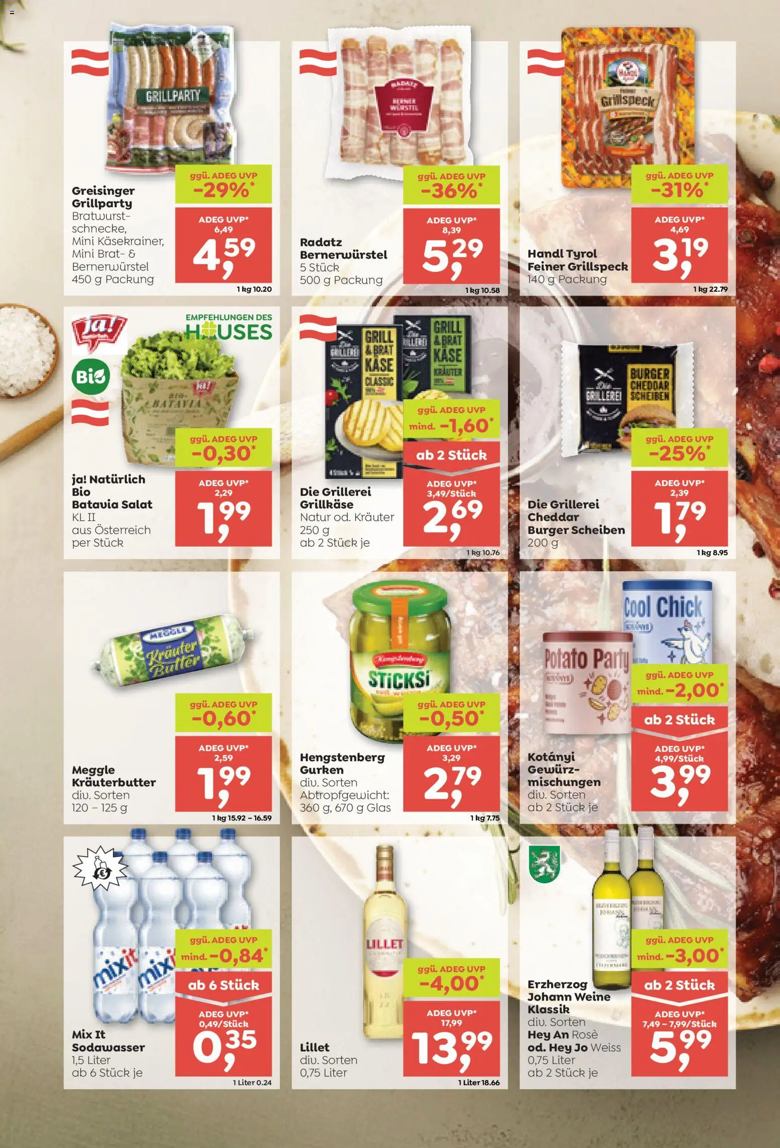 ADEG Heiße Angebote für die Grillsaison! gültig ab 07.05.2026 | Seite: 3 | Produkte: Gurken, Salat, Grill, Käse