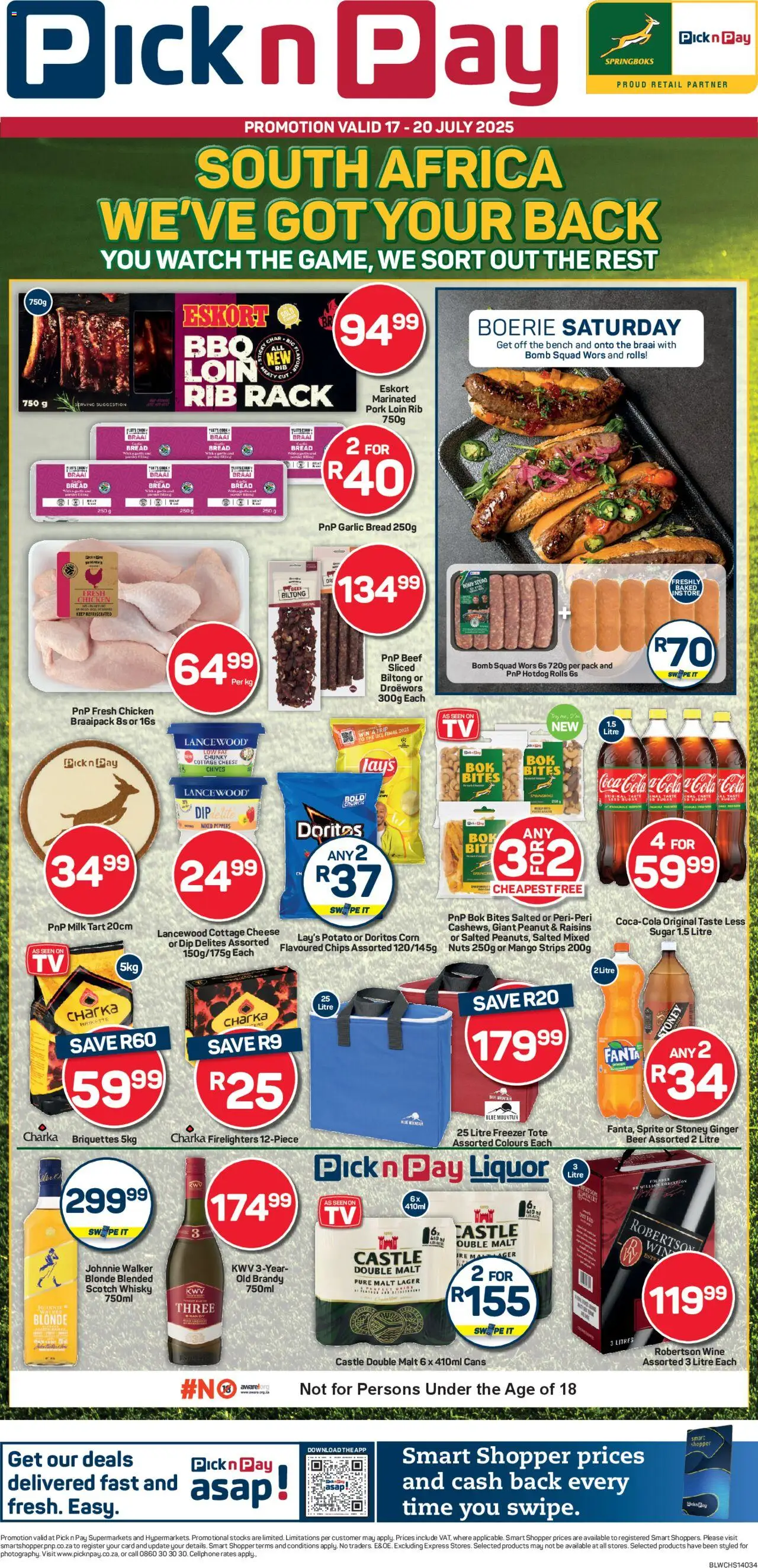 Pick n Pay Western Cape - Rugby Specials │ valid from 17.07.2025 | Page: 1 | Products: Watch, Wine, Chicken, Stoney