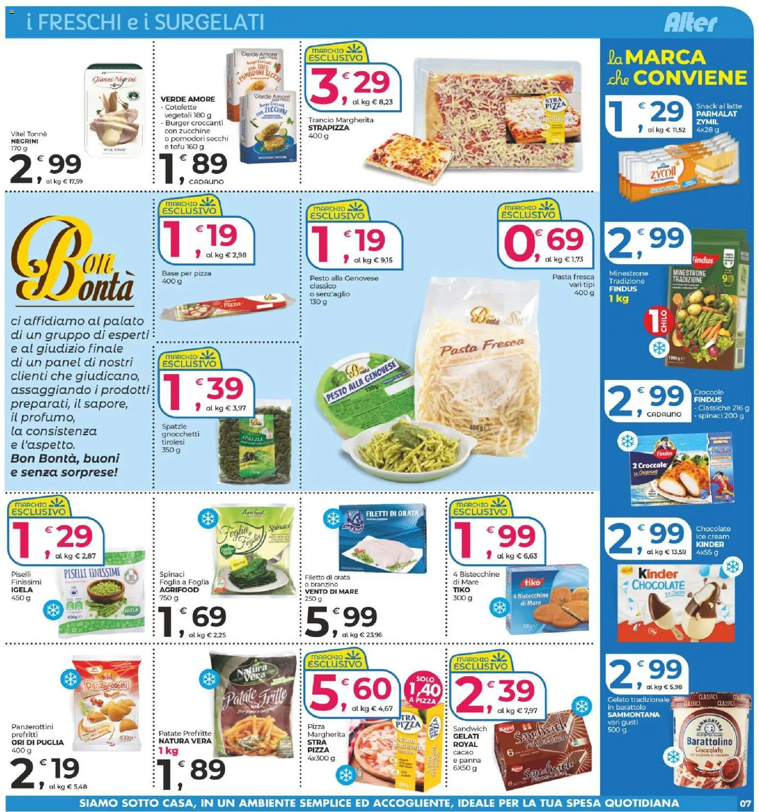 Volantino Alter Discount del 09.04.2026 | Pagina: 7 | Prodotti: Pizza, Pasta, Tofu, Zucchine