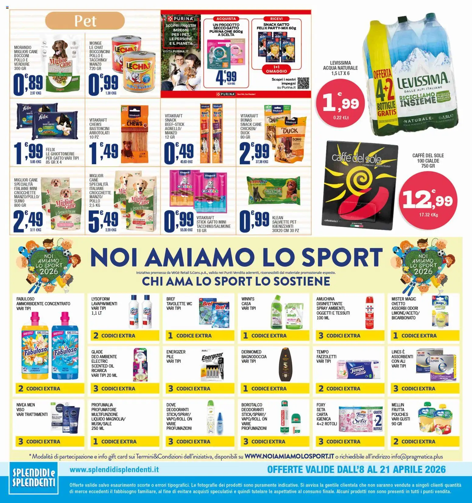 Volantino Splendidi e Splendenti del 08.04.2026 | Pagina: 12 | Prodotti: Pollo, Fazzoletti, Acqua, Crocchette
