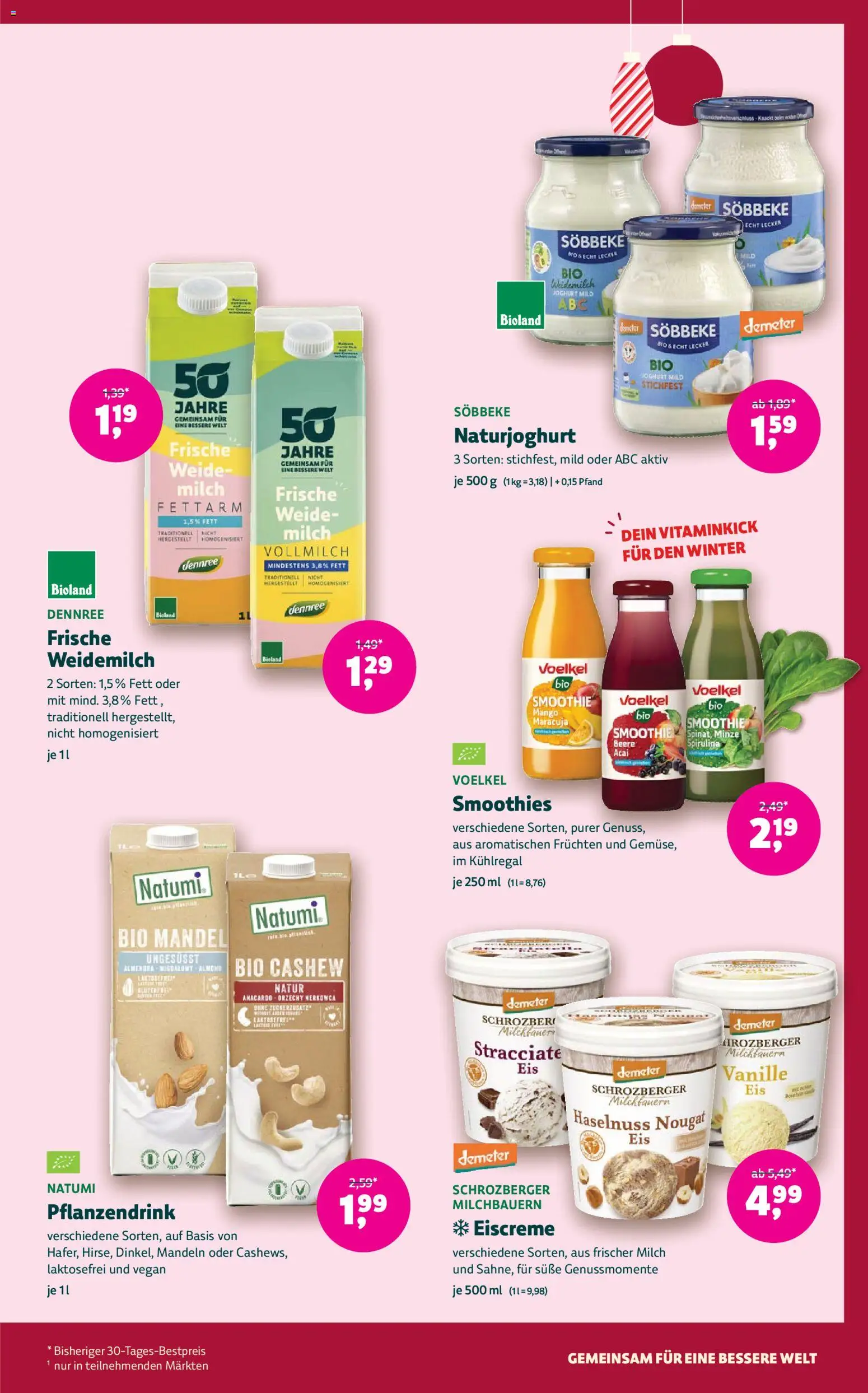 BioMarkt Prospekt – gültig ab 17.12.2025 | Seite: 3 | Produkte: Milch, Mandeln, Eiscreme, Mango