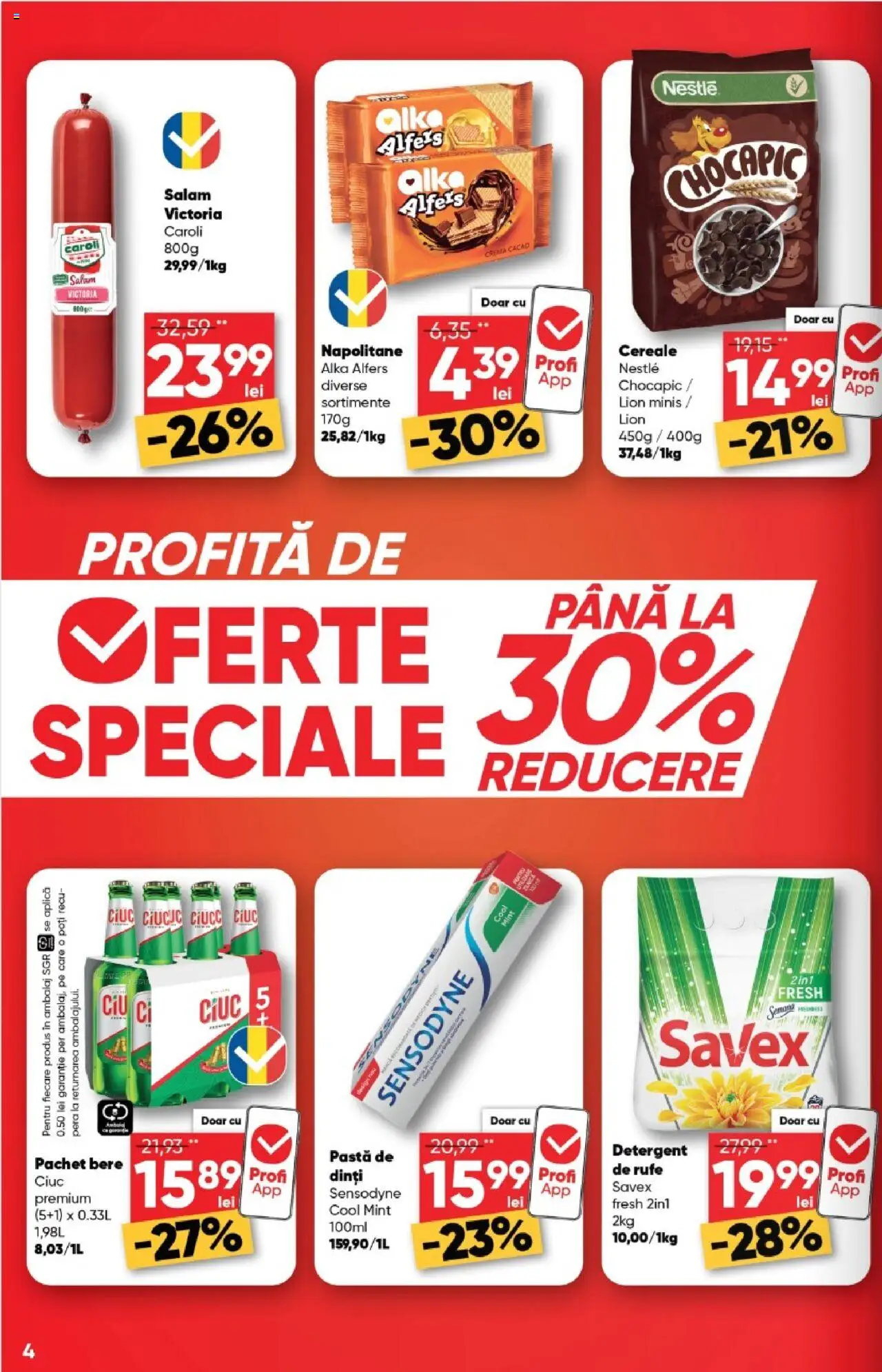 Catalog Profi Super – valabil de la 03.09.2025 | Pagină: 4 | Produse: Napolitane, Cremă, Bere, Cereale