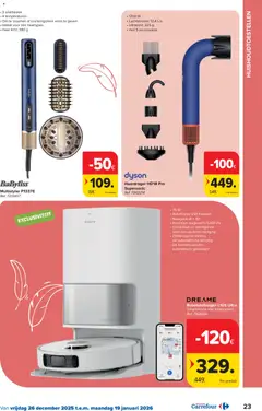 Carrefour folder  - Voorbeeld van een folder van Carrefour, geldig van 26.12.2025 | Pagina: 23 | Producten: Smartphone, Borstels, Navigatie, Haardroger
