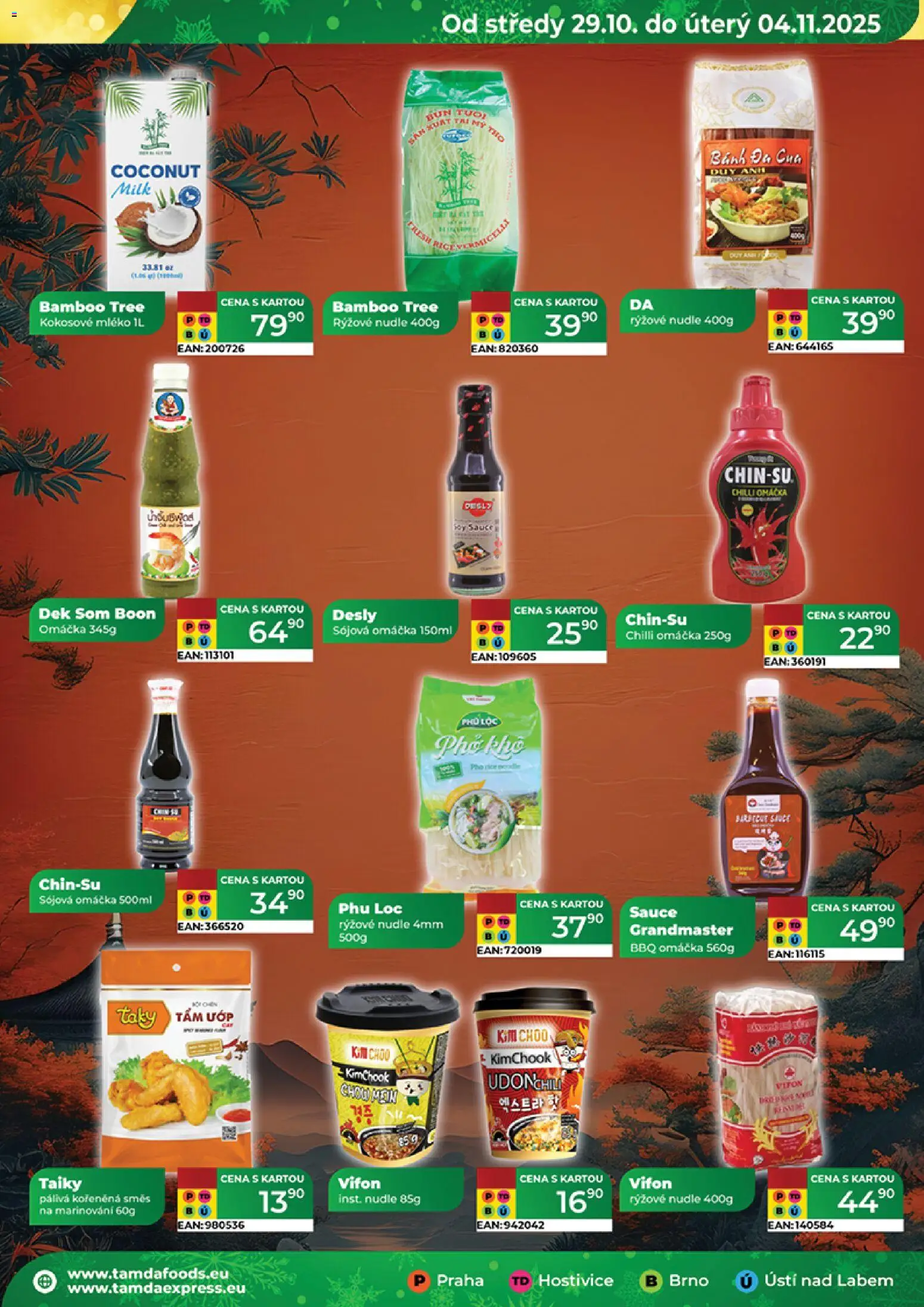 Tamda Foods leták od 29.10.2025 | Strana: 51 | Produkty: Kokosové mléko, Sójová omáčka, BBQ omáčka, Nudle