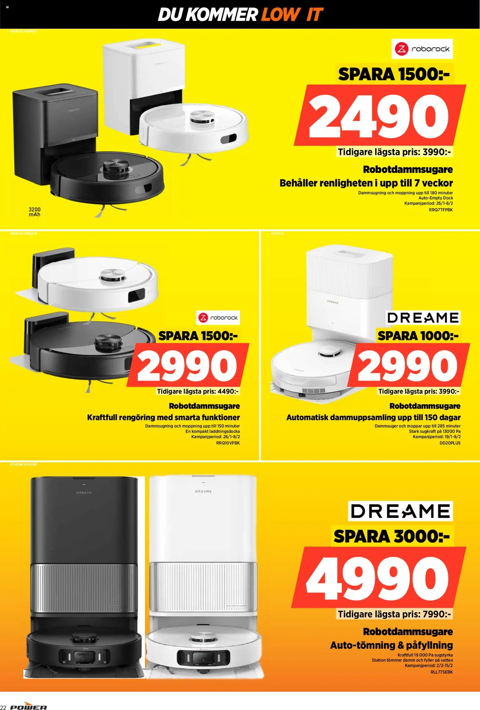 Power reklamblad aktuell från 19.01.2026 | Sida: 22 | Produkter: Robotdammsugare