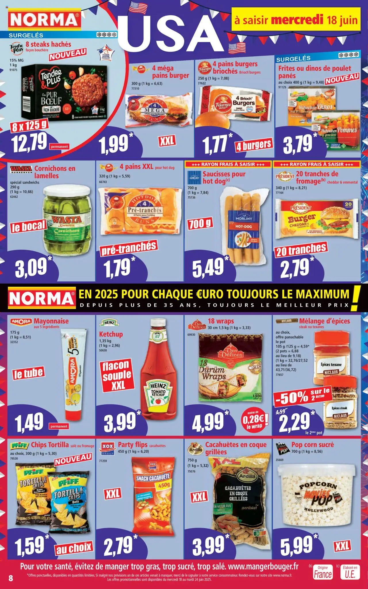  | Page: 8 | Produits: Cacahuète, Sucre, Mayonnaise, Pommes