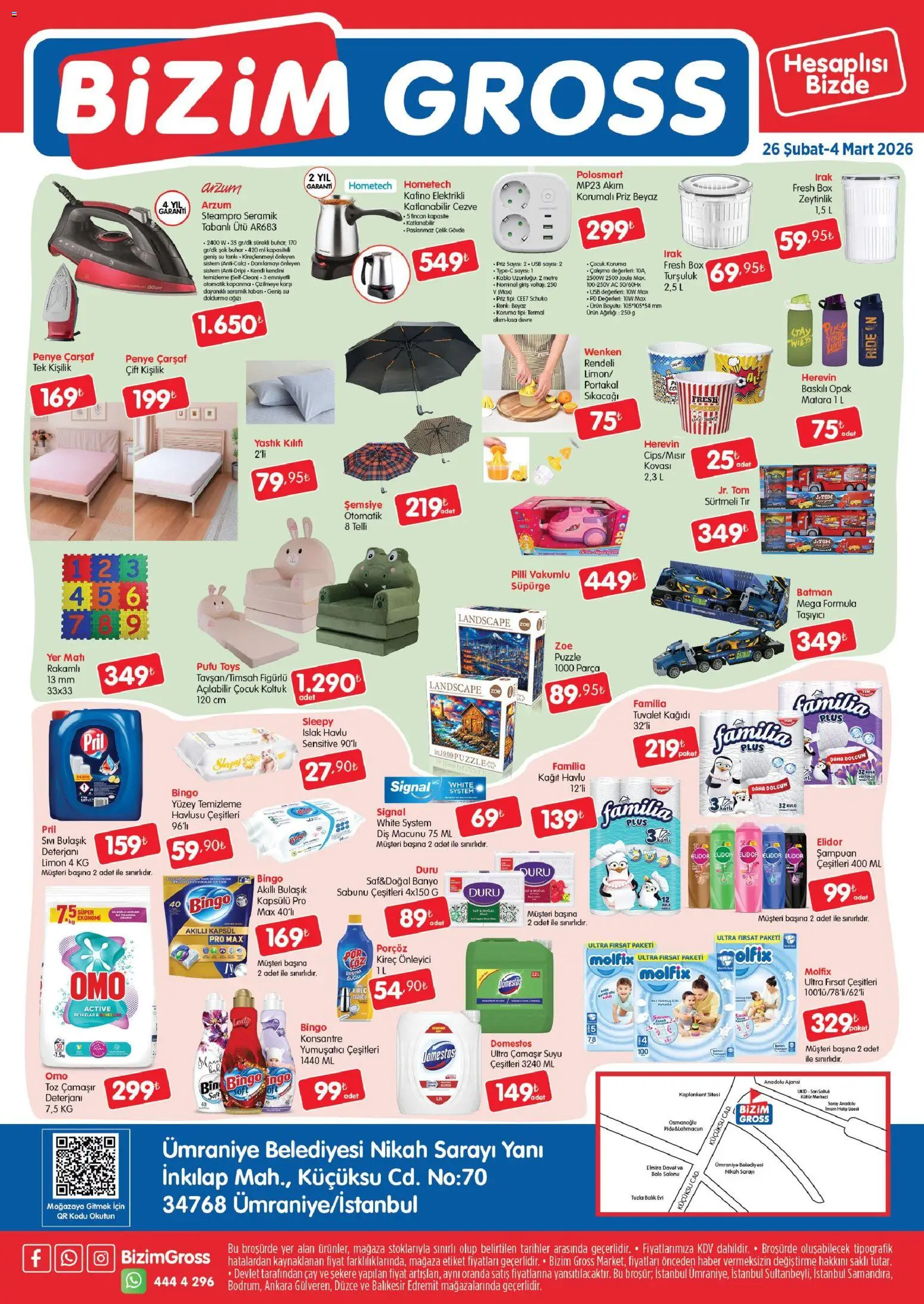 Bizim Toptan - Bizim Gross Fırsat Bülteni - 26.02.2026 tarihinden itibaren geçerlidir | Sayfa: 4 | Ürünler: Banyo, Şampuan, Çarşaf, Çay