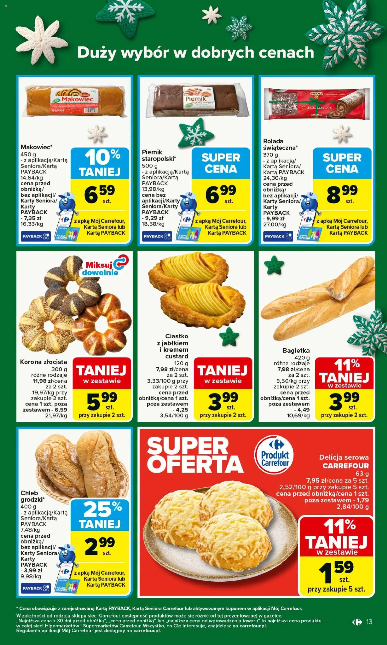 Carrefour Gazetka od 08.12.2025 | Strona: 17 | Produkty: Karta, Piernik, Bagietka, Chleb