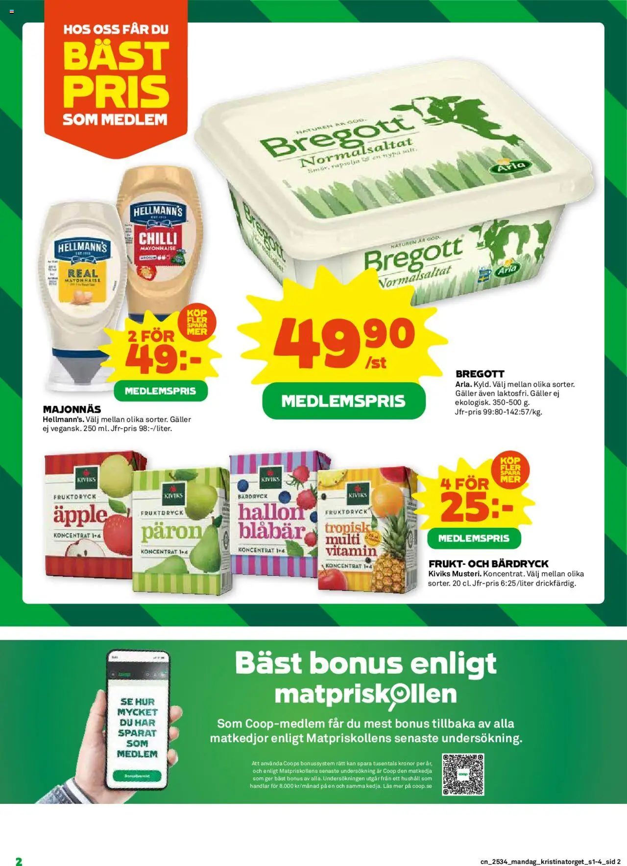 Coop reklamblad aktuell från 18.08.2025 | Sida: 2 | Produkter: Galler, Majonnäs, Äpple, Hallon