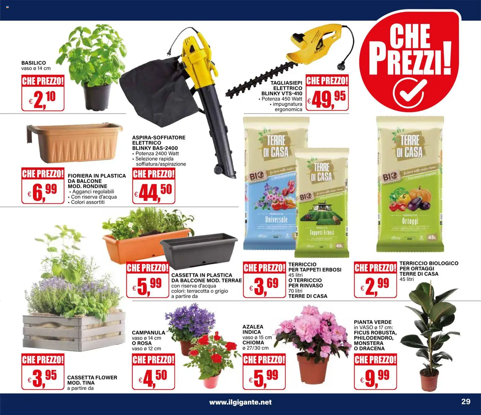 Volantino Il Gigante del 12.03.2026 | Pagina: 29 | Prodotti: Ortaggi, Fioriera, Basilico, Terriccio