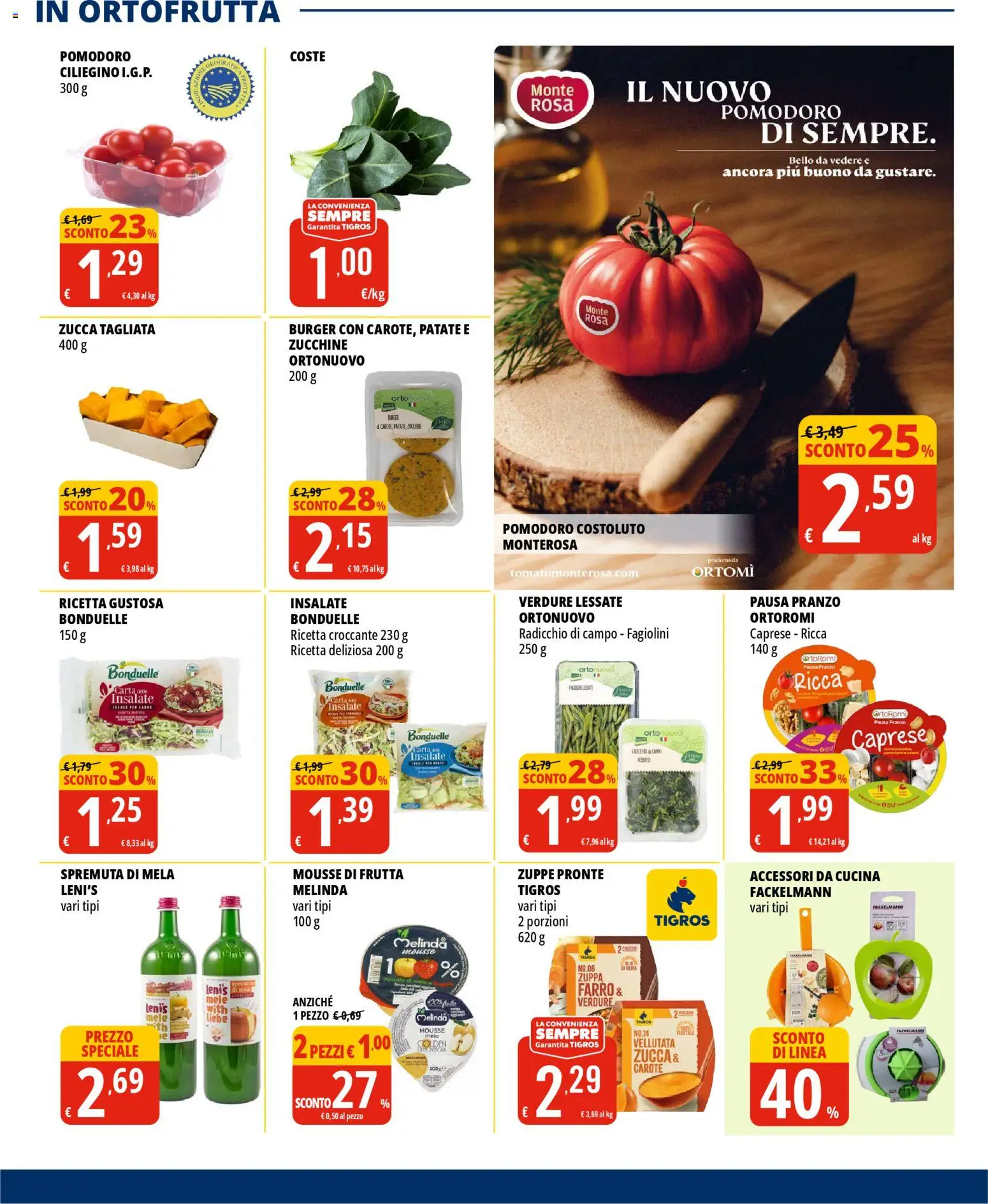 Volantino Tigros del 10.03.2026 | Pagina: 7 | Prodotti: Frutta, Pomodoro, Carote, Zucchine