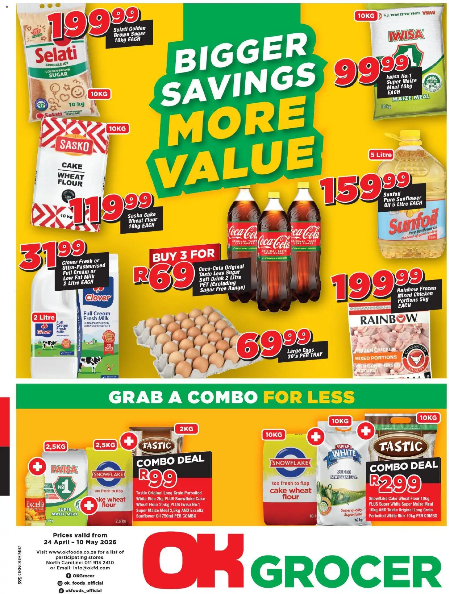 New OK Foods catalogue – valid from 24.04.2026 | Page: 1 | Products: Tray, Shelf, Oil, Rice