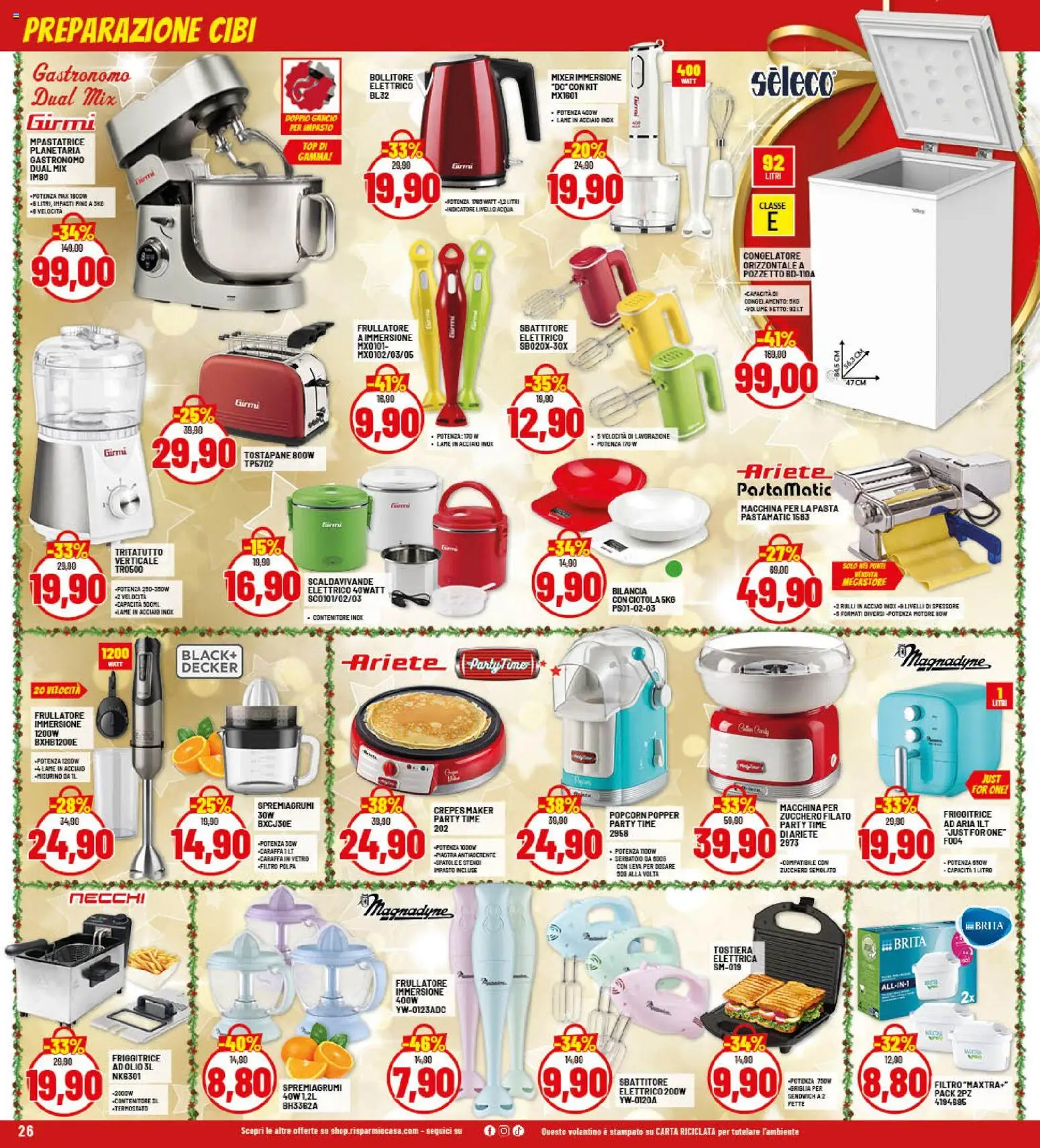Volantino RisparmioCasa del 26.11.2025 | Pagina: 26 | Prodotti: Tostiera, Olio, Zucchero semolato, Tostapane