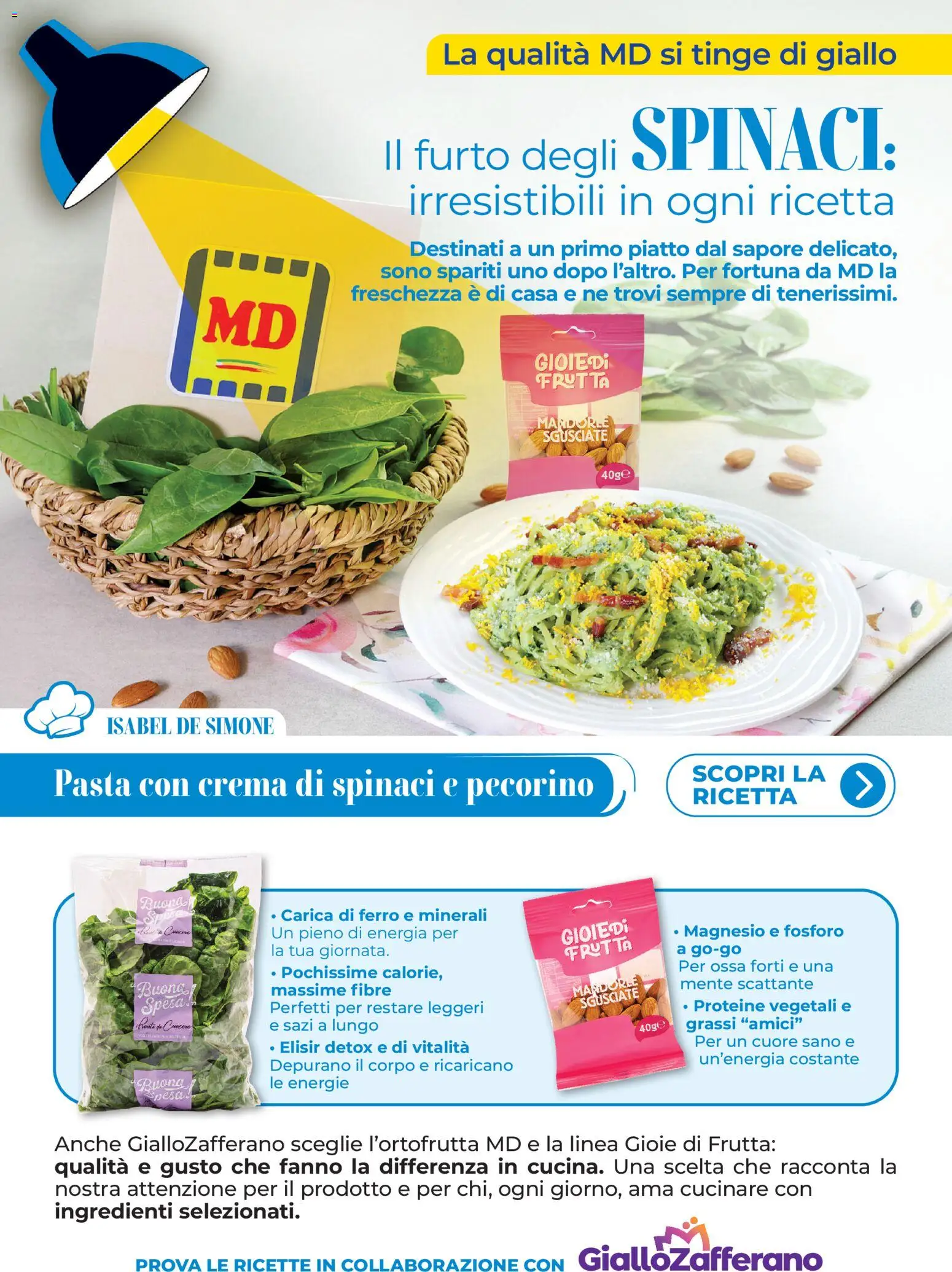 Volantino MD Discount del 07.04.2026 | Pagina: 10 | Prodotti: Pasta, Spinaci, Piatto, Pecorino