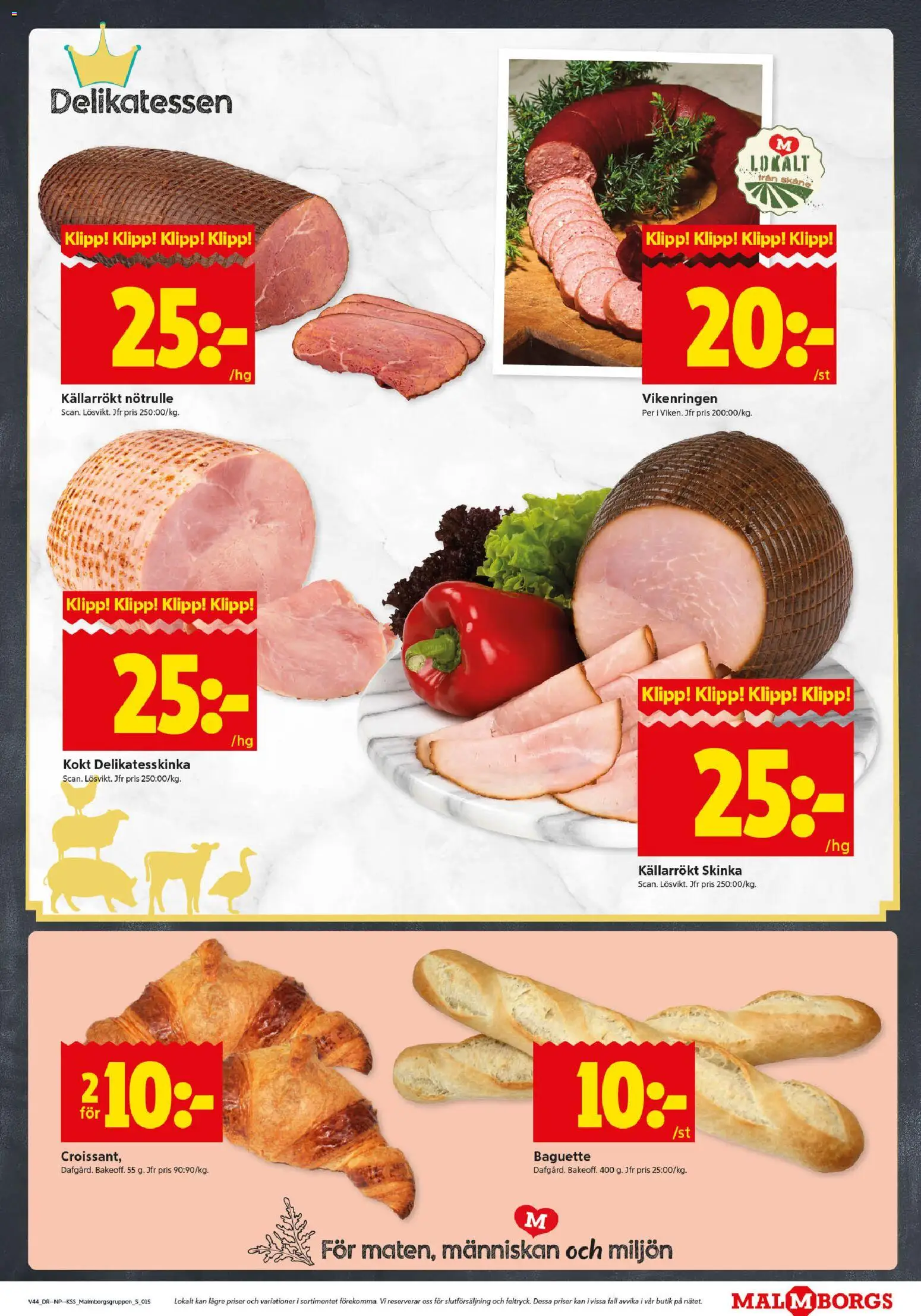 ICA Kvantum reklamblad aktuell från 27.10.2025 | Sida: 15 | Produkter: Baguette, Skinka