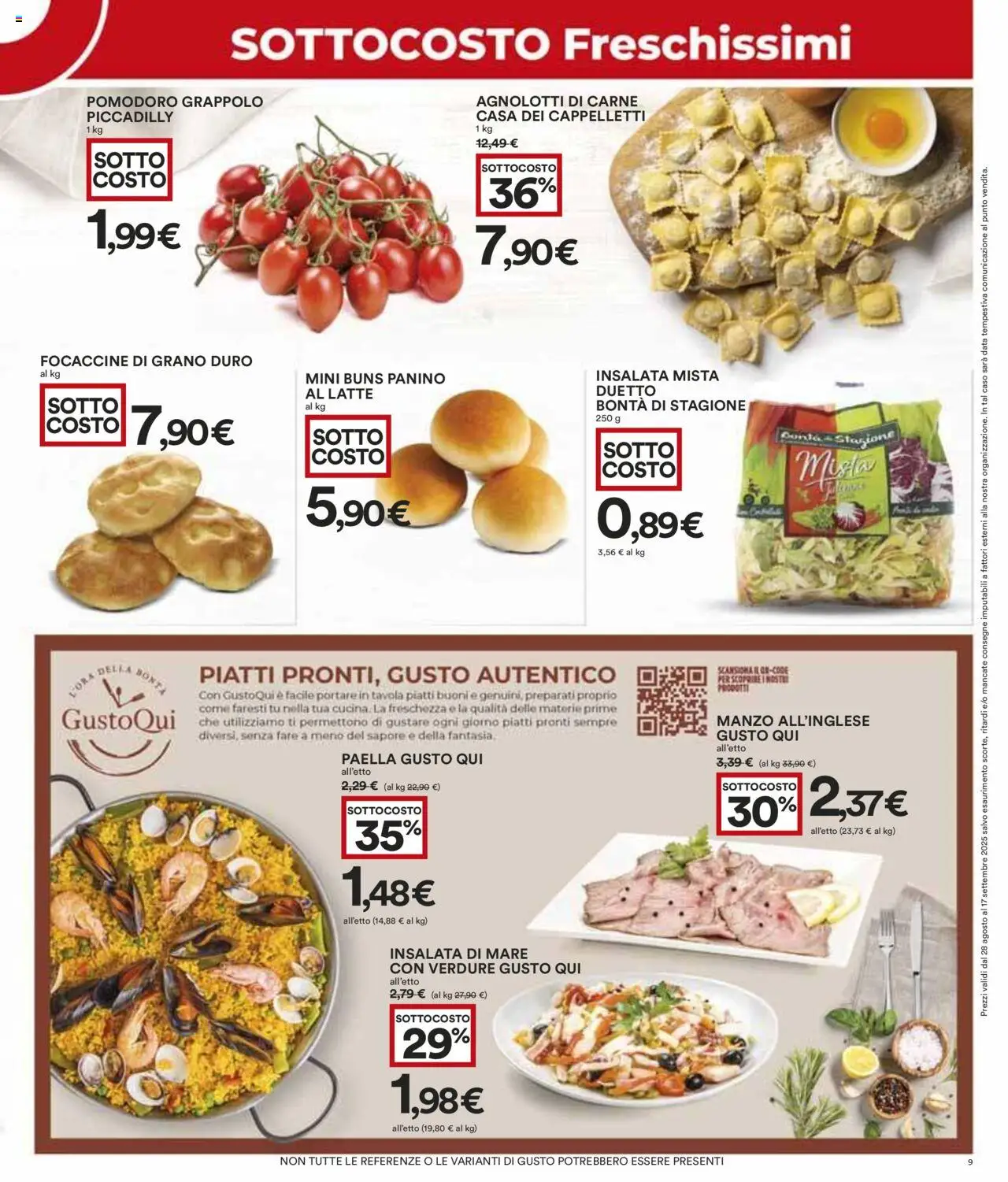 Volantino COOP del 28.08.2025 | Pagina: 9 | Prodotti: Manzo, Verdure, Pomodoro, Latte